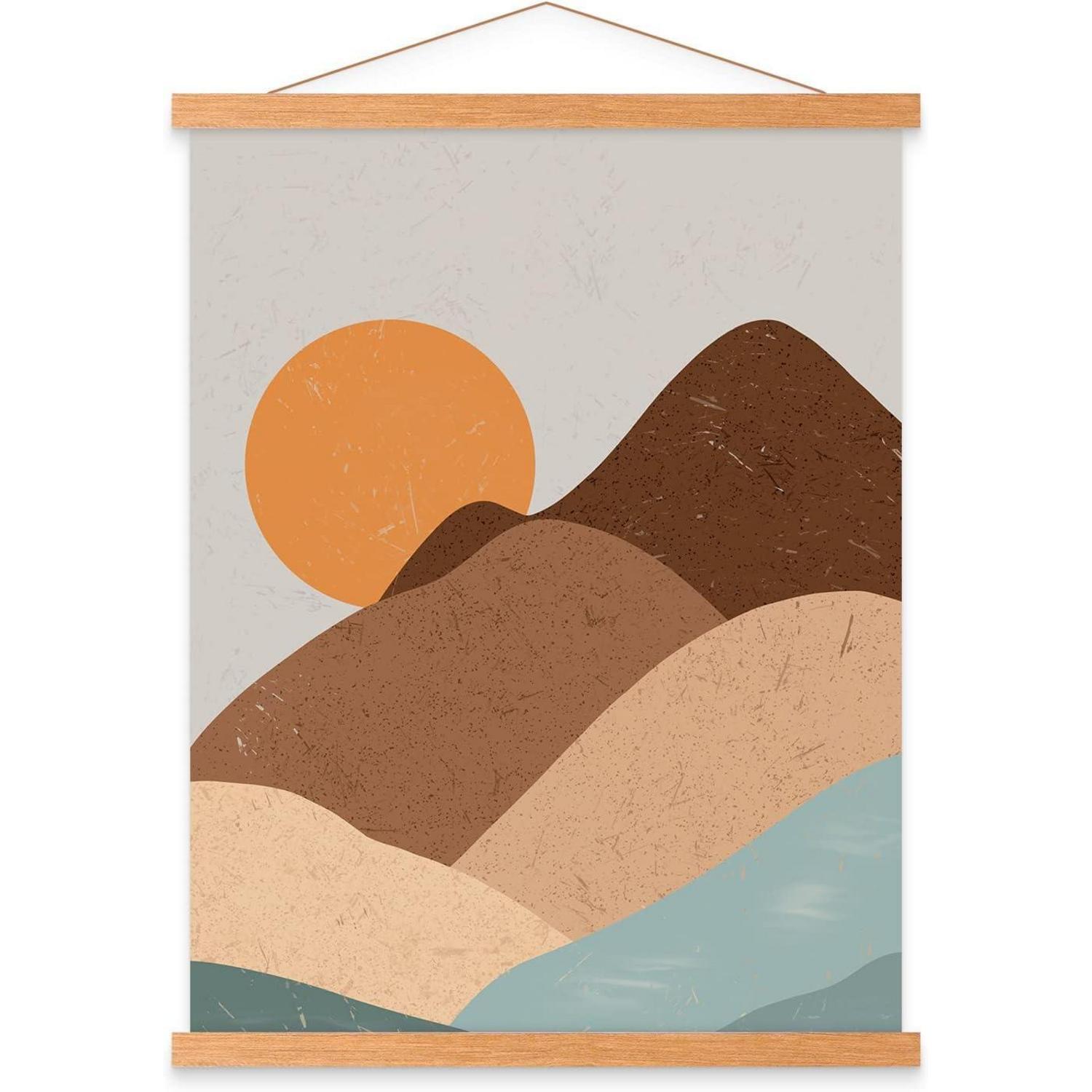 Magnetische Posterleiste 66cm Teakholz Mit Starkem Halt Für Bilder Und Kunstwerke