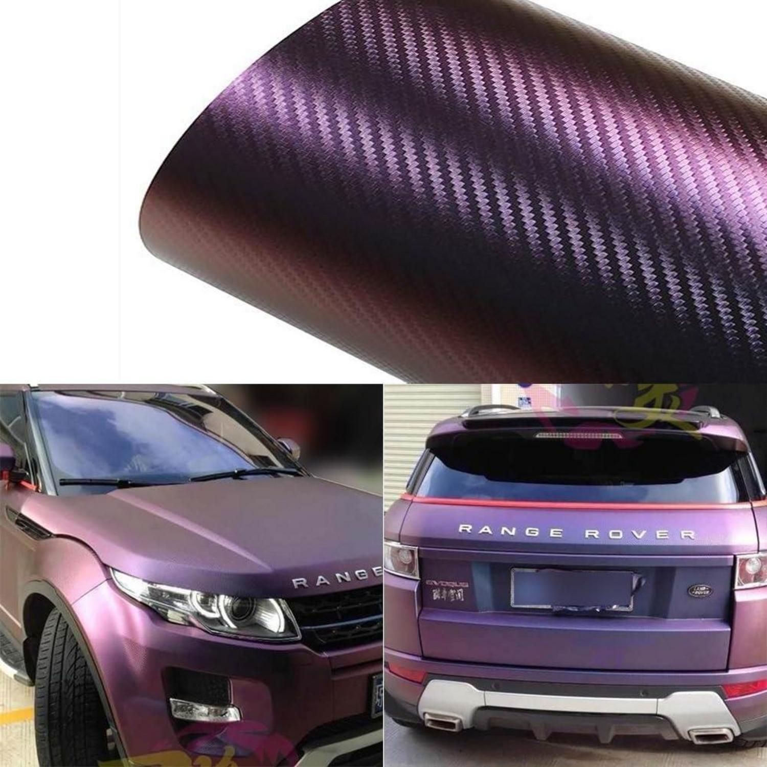 Carbon Folie Auto Chamäleon Lila Matt 75x152cm Selbstklebend