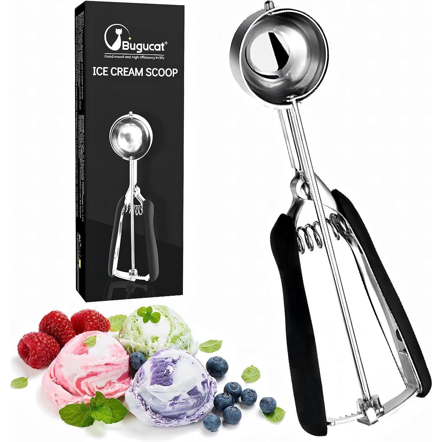 Eisportionierer Edelstahl Mit Auslöser 5cm, Für Eis, Teig & Mehr