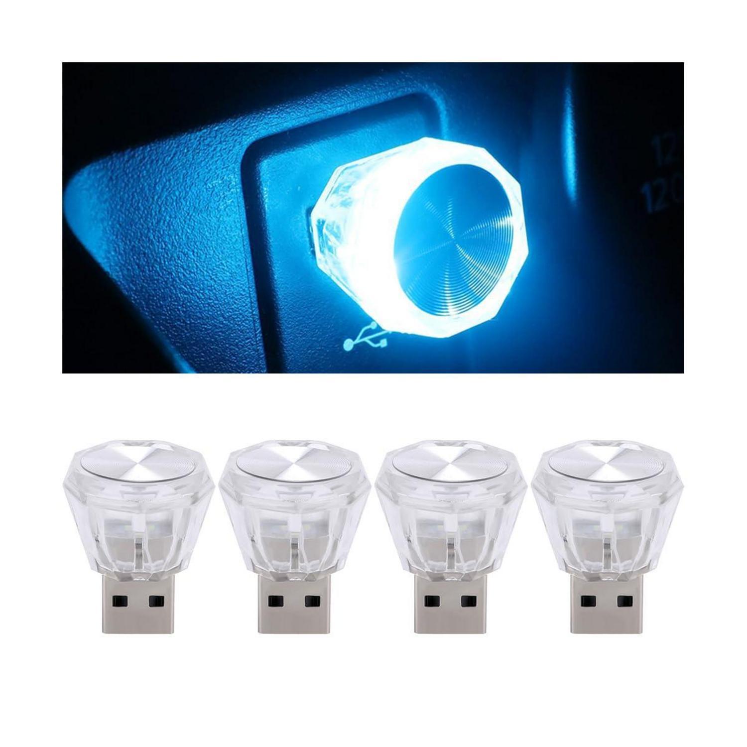 4er Set Auto Usb Ambientebeleuchtung Eisblau Led Innenraumlampe