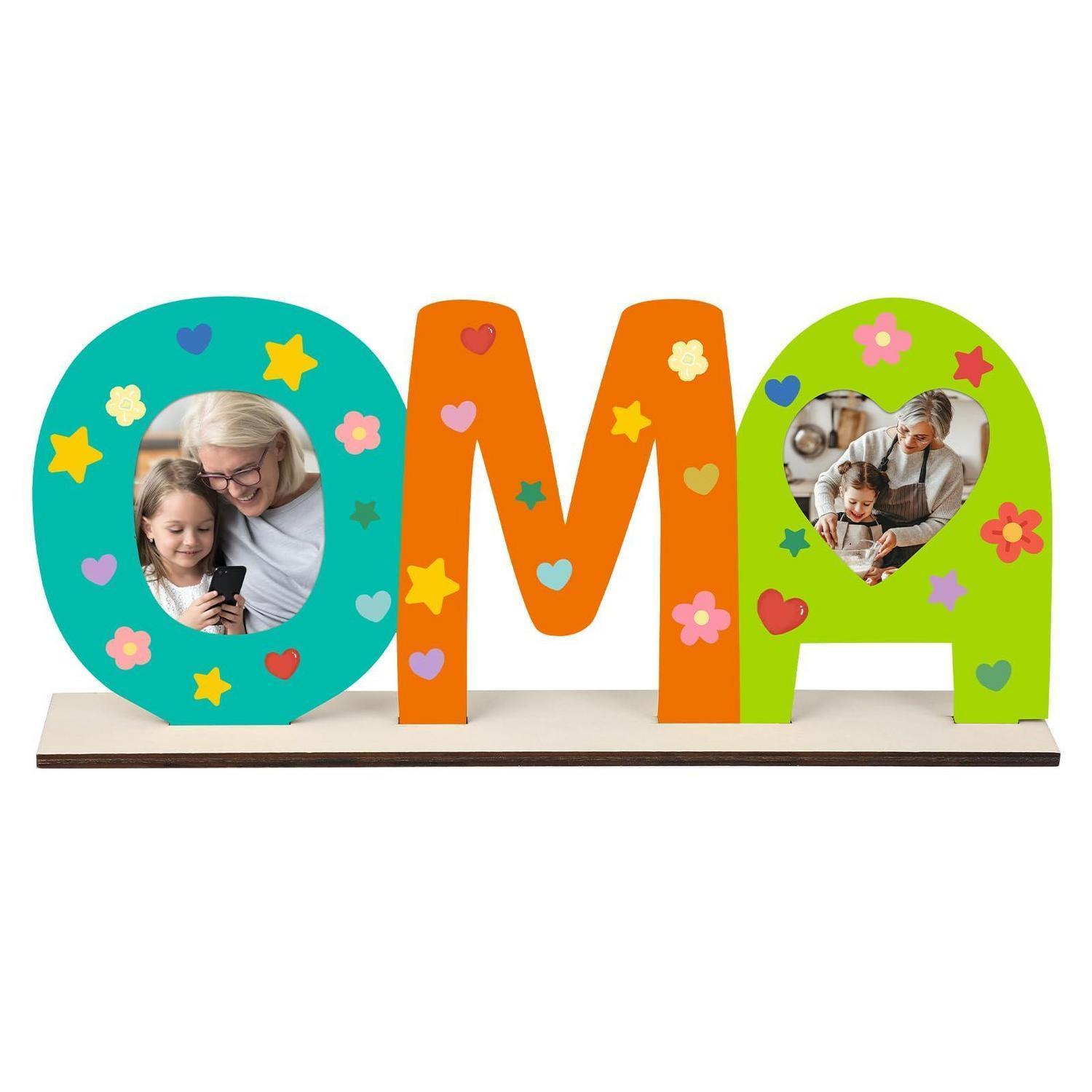 Holzbuchstaben Bilderrahmen Zum Basteln Für Oma, Personalisierbar, Geschenkidee