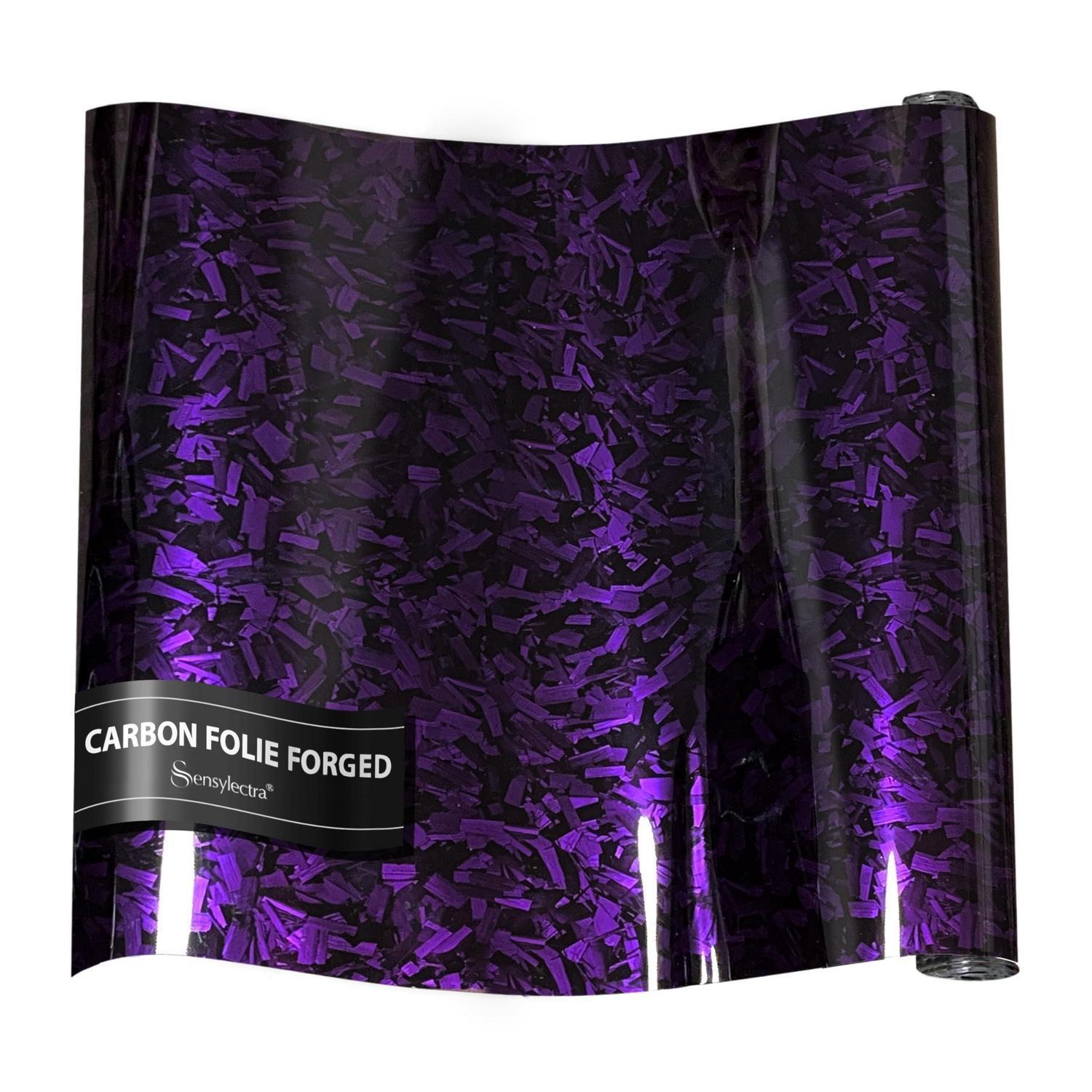 Carbon Folie Forged 150x30cm, Selbstklebend, Glanz Lila, Witterungsbeständig
