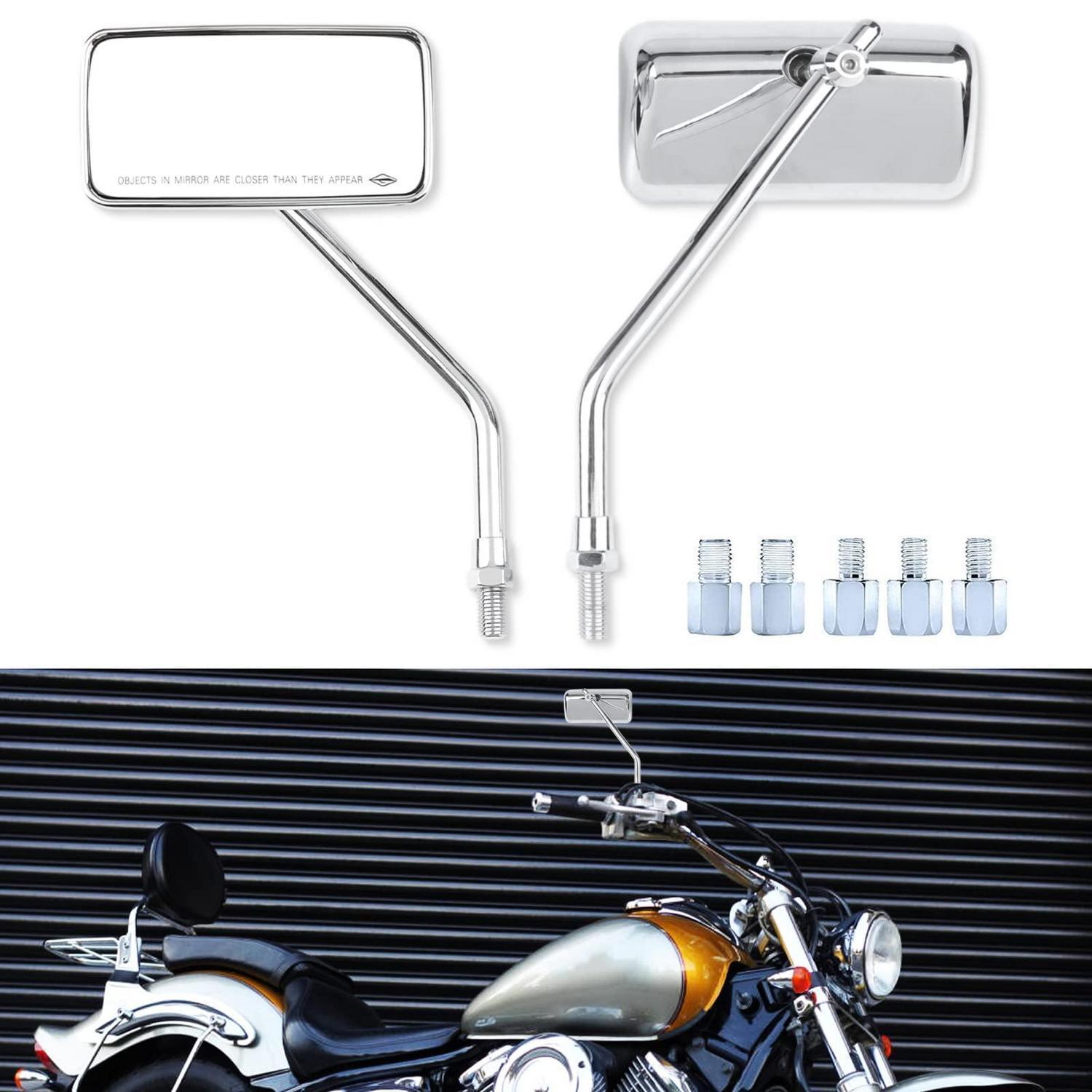 Chrom Lenkerendenspiegel Motorrad, 360° Verstellbar, M8/m10 Gewinde