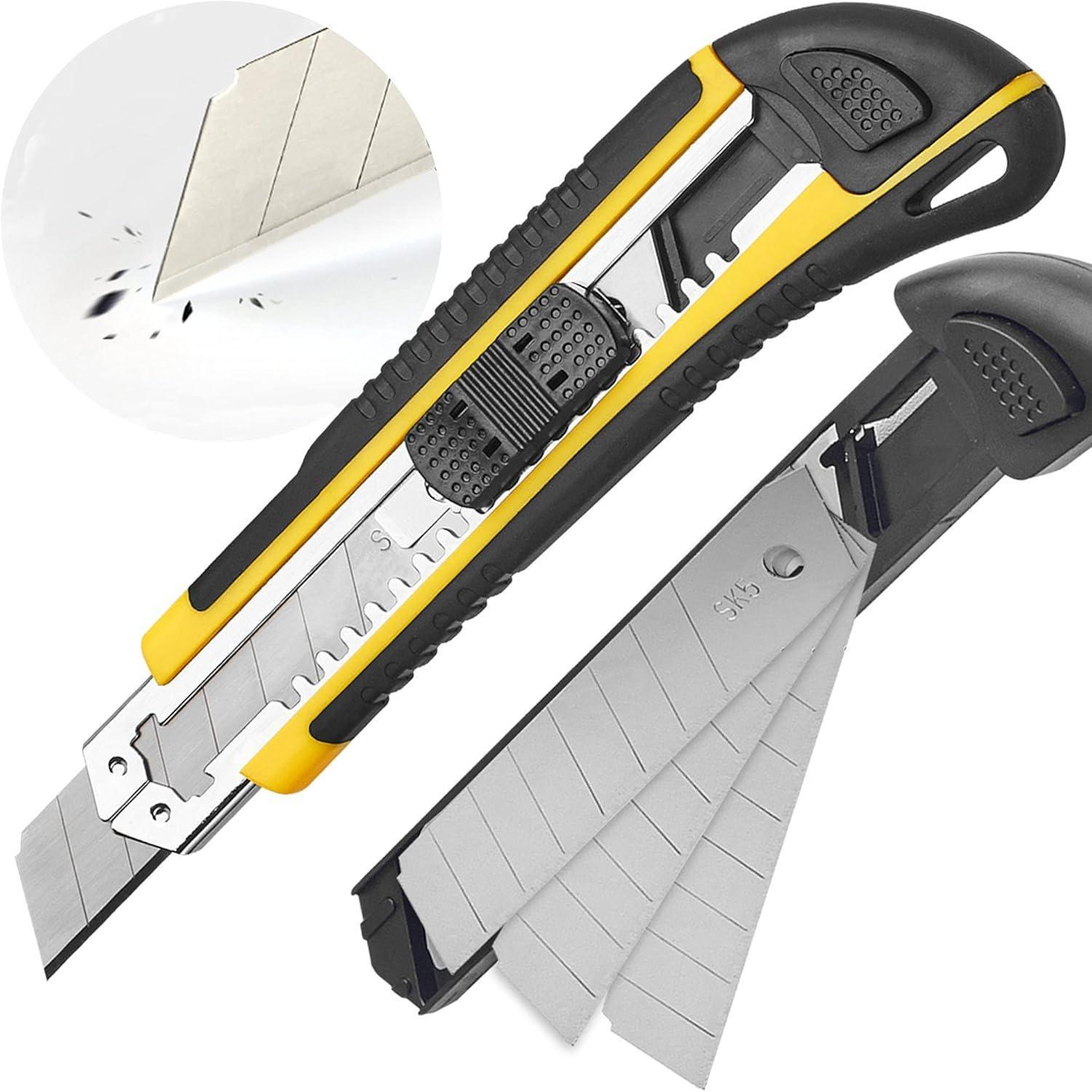 Cutter-messer 18mm Sk5 Abbrechklinge Mit Gummiertem Griff Und Klingenmagazin