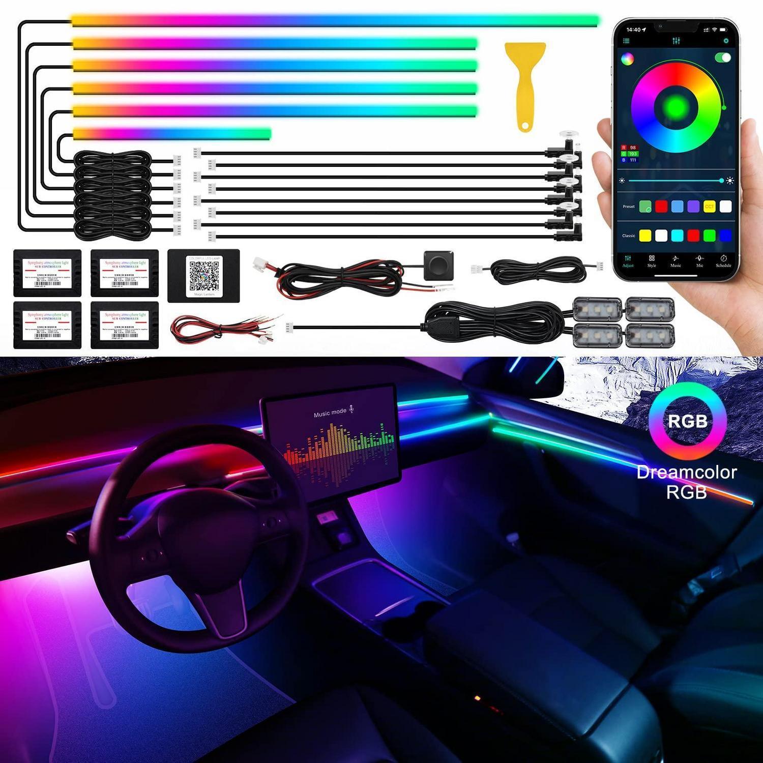 Auto Innenraum Led Beleuchtung Mit App-steuerung, Rgbic Dreamcolor, Musikaktiv