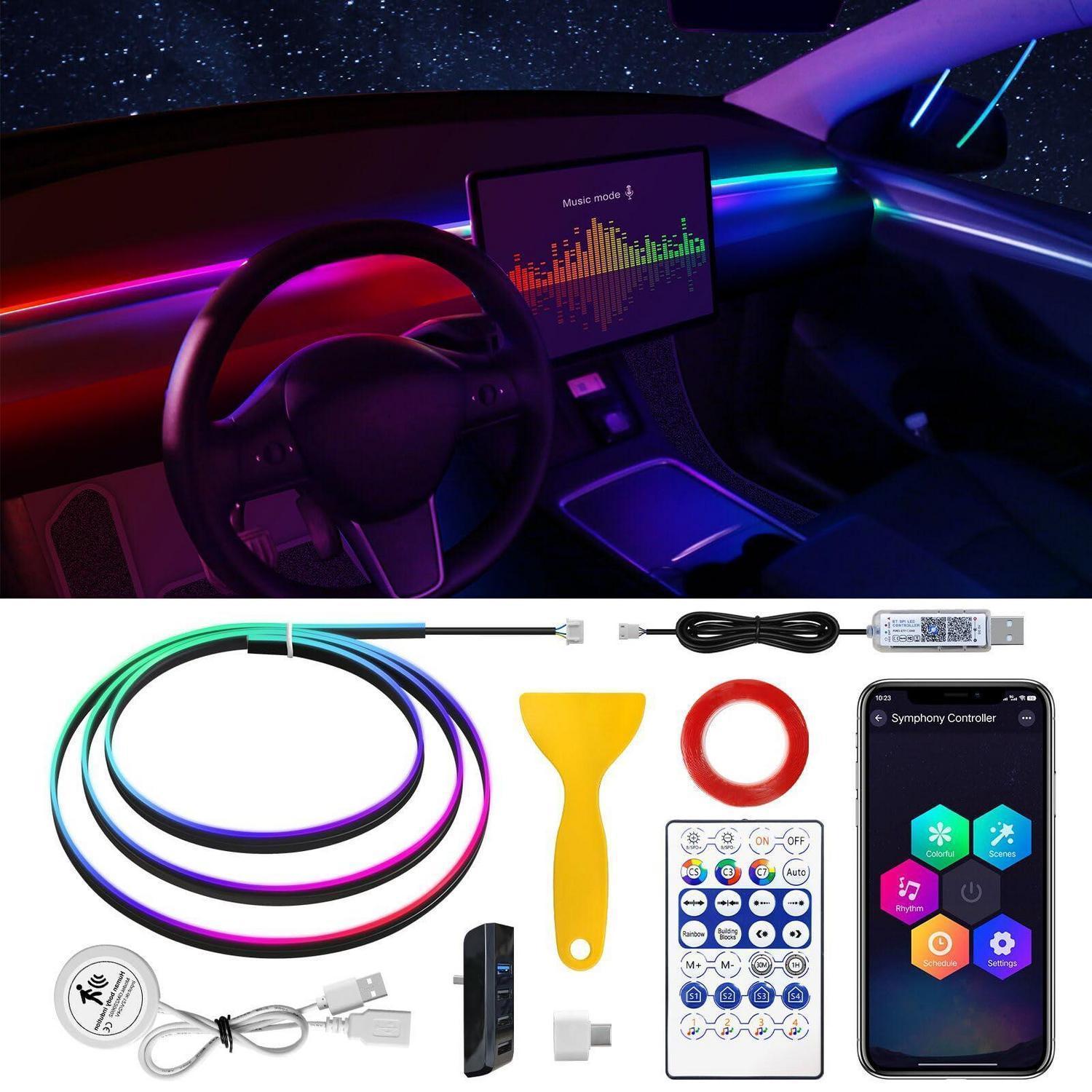 Tesla Model 3/y Led Innenbeleuchtung Dreamcolor Mit App & Sensor