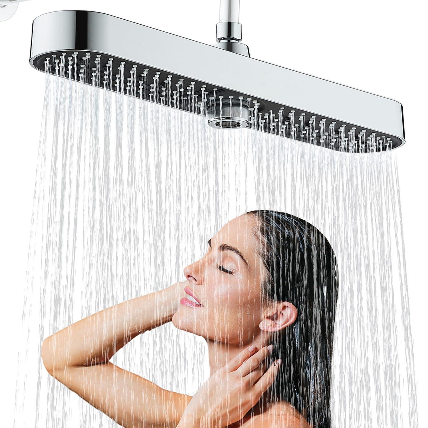 Regendusche 19 Zoll, 3 Duschmodi, Chrom, Abs-kunststoff, Selbst Reinigende Düsen