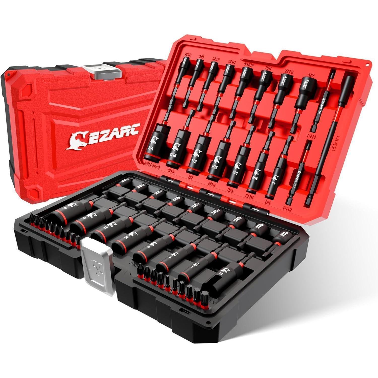 55-teiliges Schraubendreher-set Mit Crv-nüssen, S2-bits & Flügelmutter-werkzeug, Magnetisch, Inkl. Koffer
