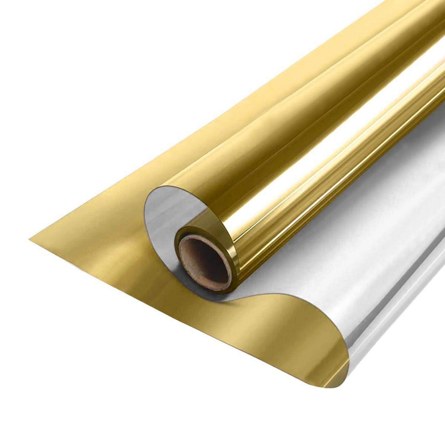 Fensterfolie Einwegspiegel Sichtschutz Sonnenschutz Gold-silber 70x200cm