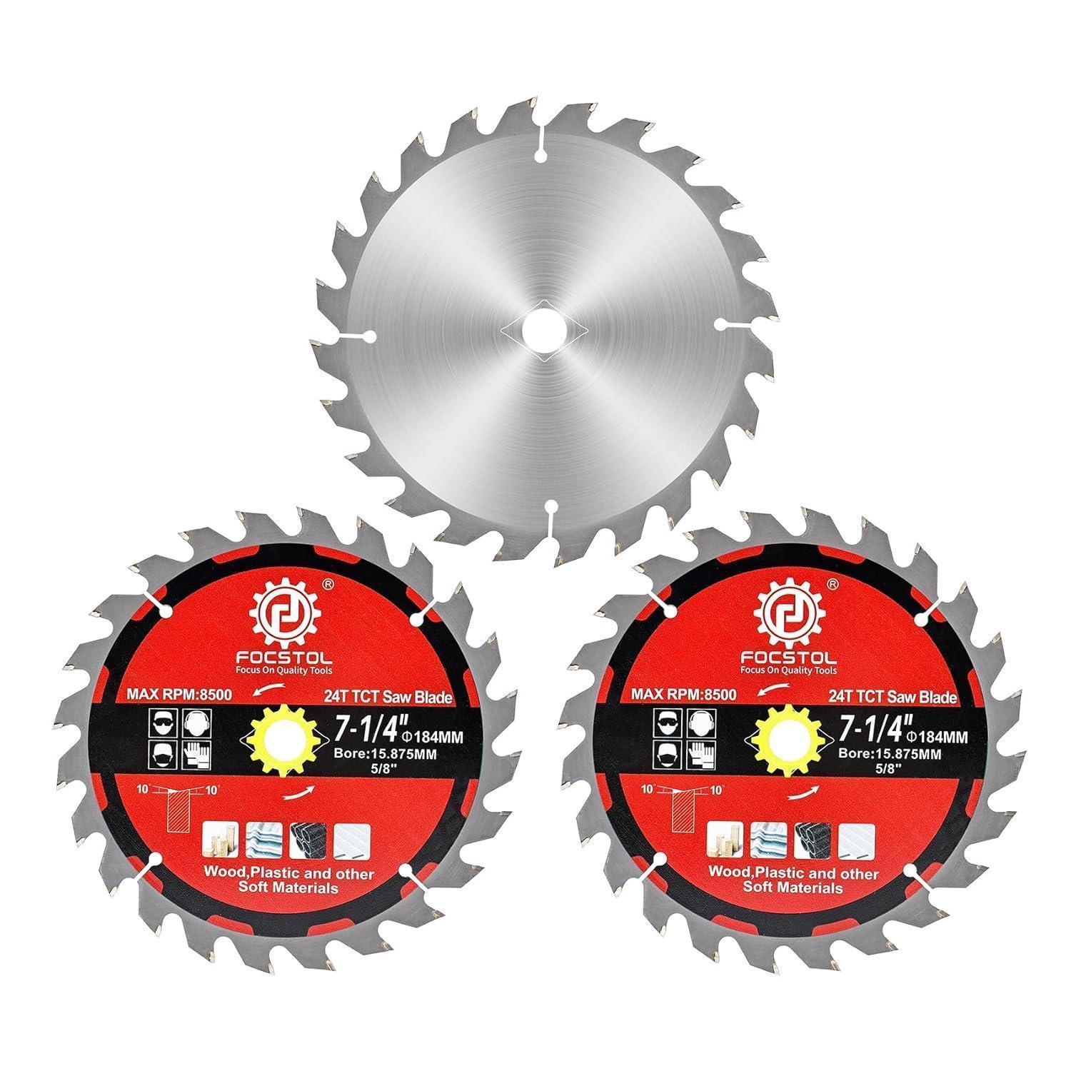 Kreissägeblatt 184mm 24 Zähne Für Holz, Kunststoff, 3 Stück