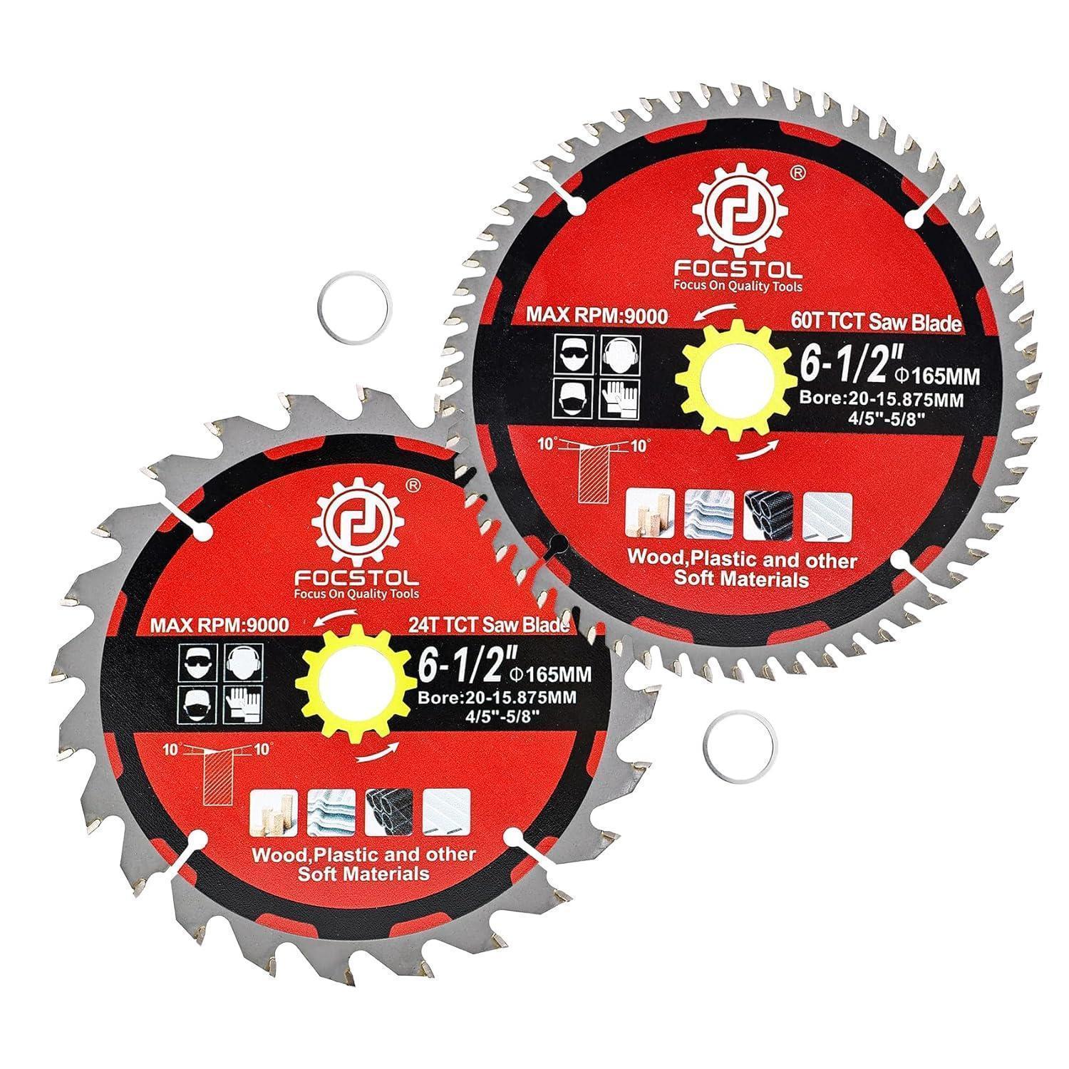 Kreissägeblatt 165mm 24+60 Zähne Für Holz, Kunststoff, Sperrholz