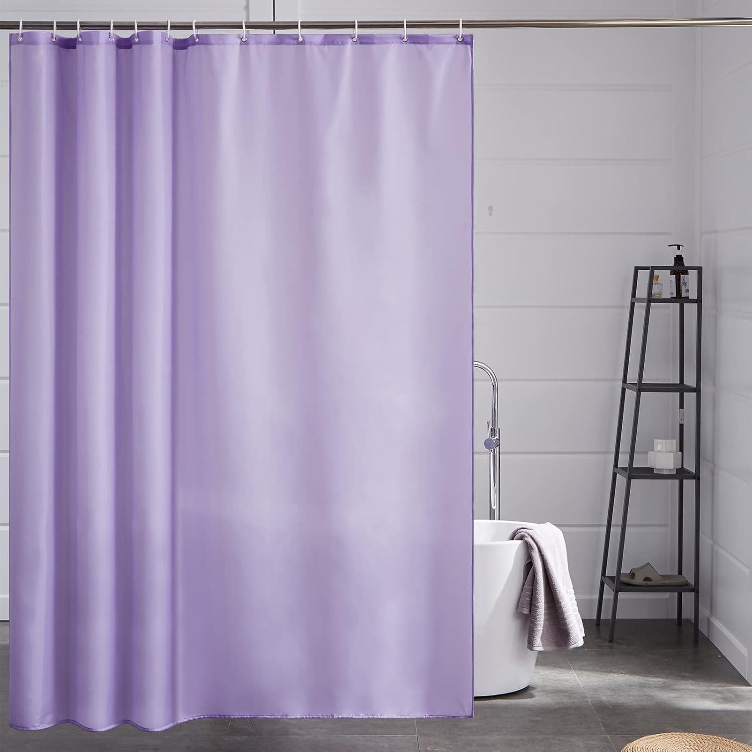 Duschvorhang Stoff 180x200 Cm Lila, Anti-schimmel, Waschbar, Inkl. 12 Haken