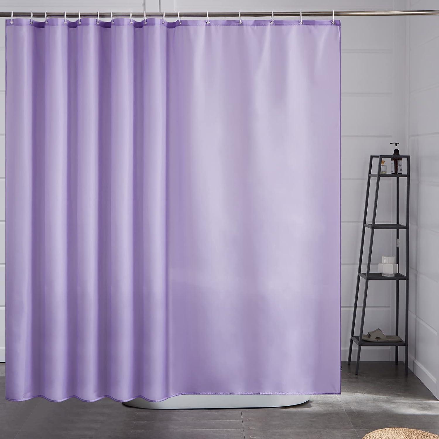 Duschvorhang Überlänge 240x180cm Lila, Wasserdicht, Antibakteriell, Stoff