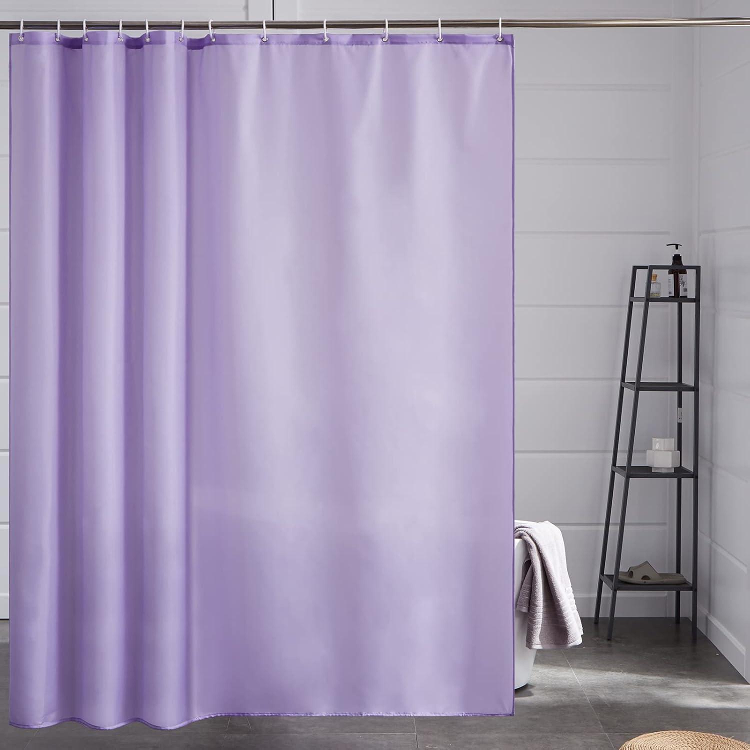 Duschvorhang Textil 200x200cm Lila, Anti-schimmel, Waschbar, Mit 12 Ringen