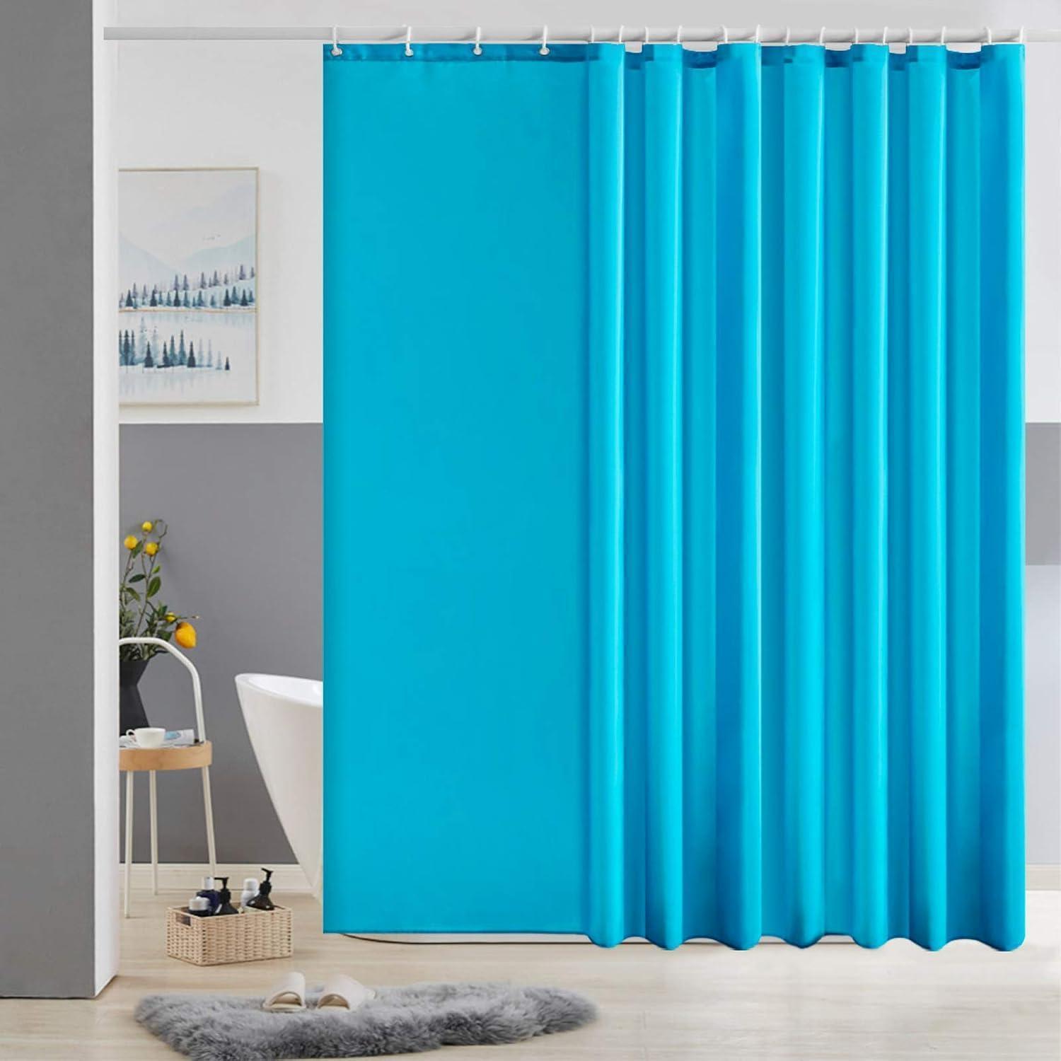 Duschvorhang Überlänge 275x180cm Aquamarin, Anti-schimmel, Wasserdicht, Textil