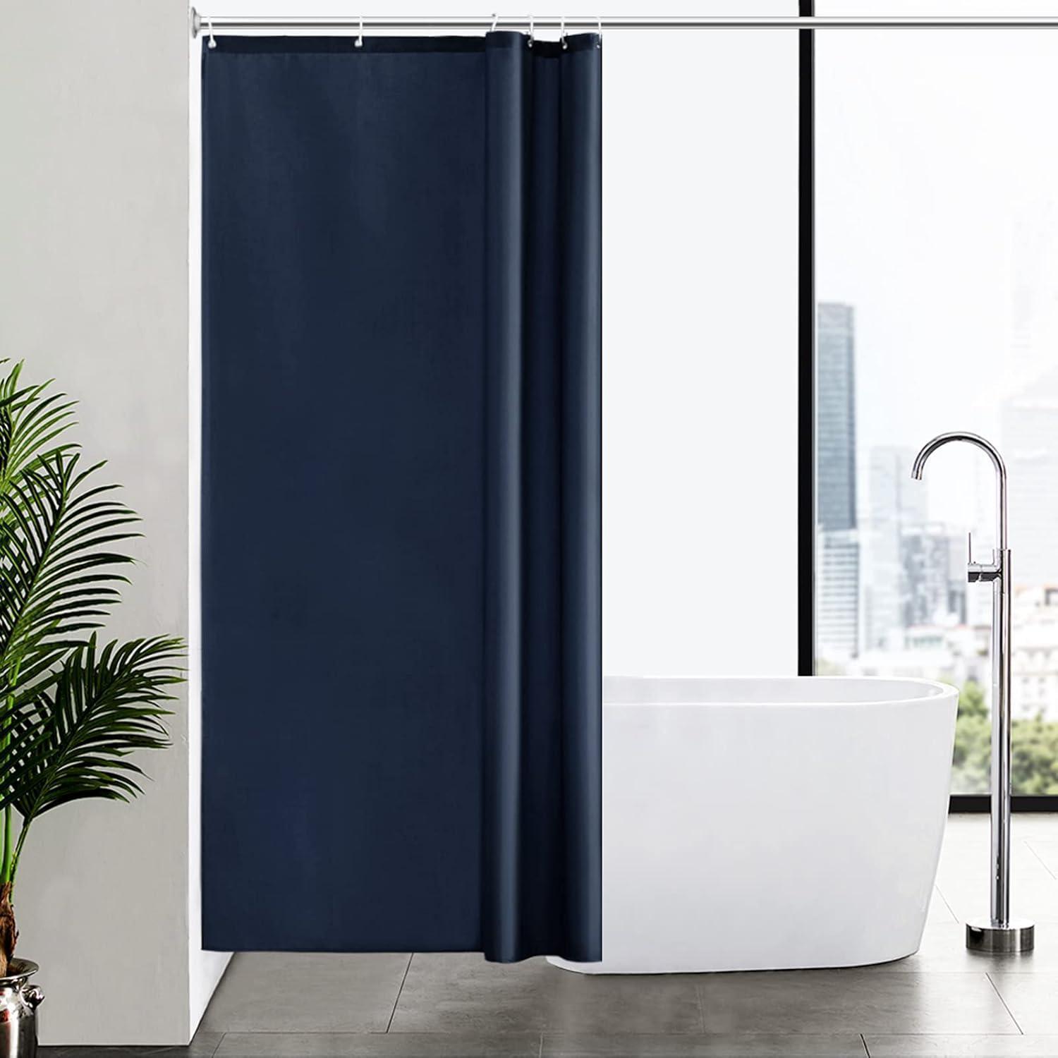 Schmaler Duschvorhang 100x200cm Dunkelblau, Wasserabweisend, Schimmelresistent, Waschbar