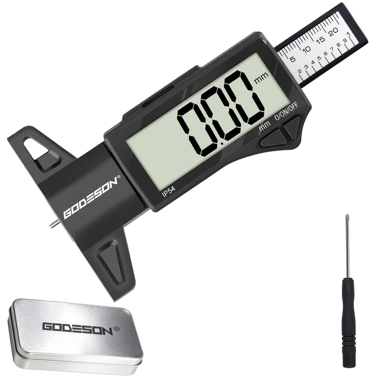 Digitaler Reifenprofiltiefenmesser Ip54, 0-25,4mm, Lcd-display, Mm/inch