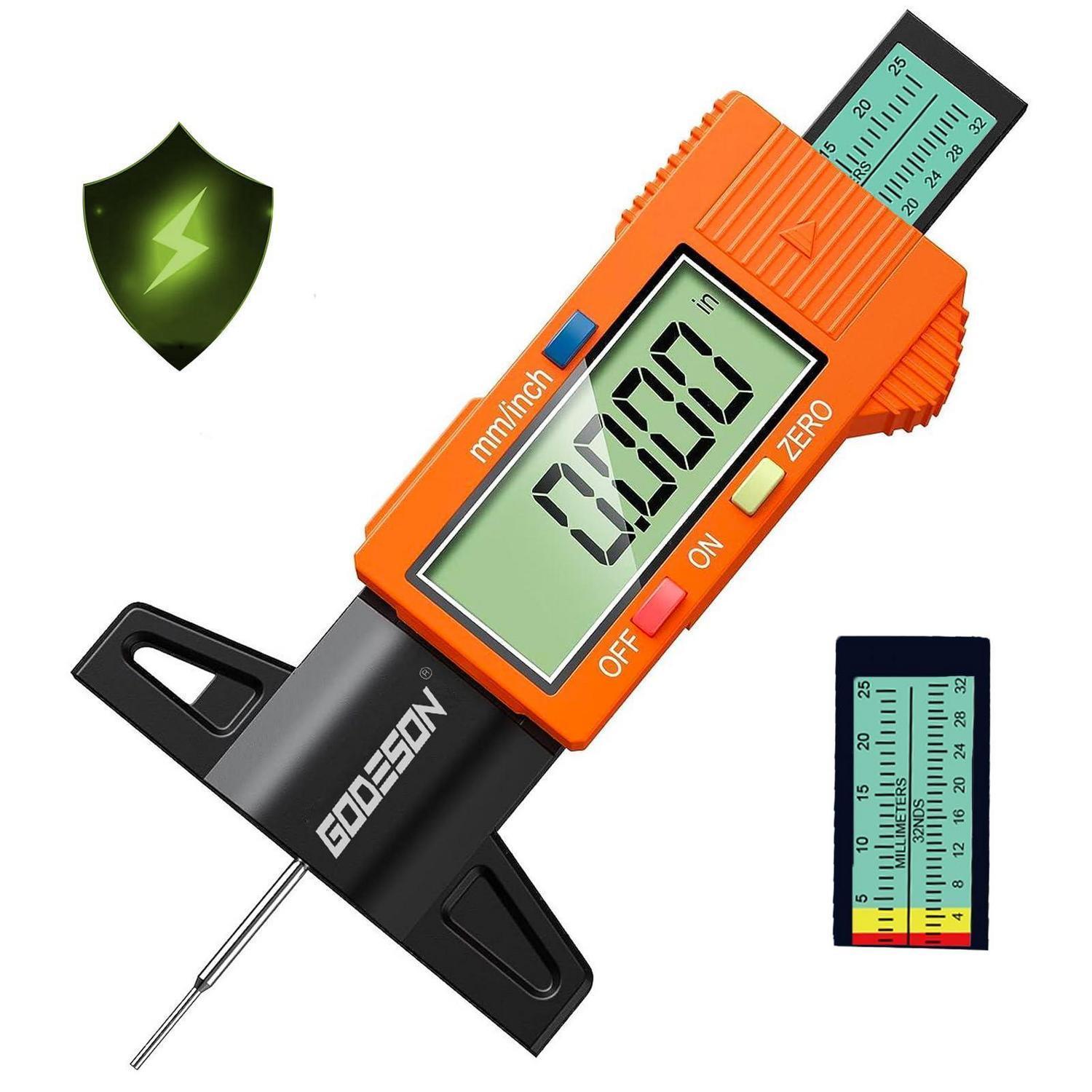 Digitaler Reifenprofiltiefenmesser 0-25,4 Mm Mit Lcd-display Für Autos, Lkw, Motorrad