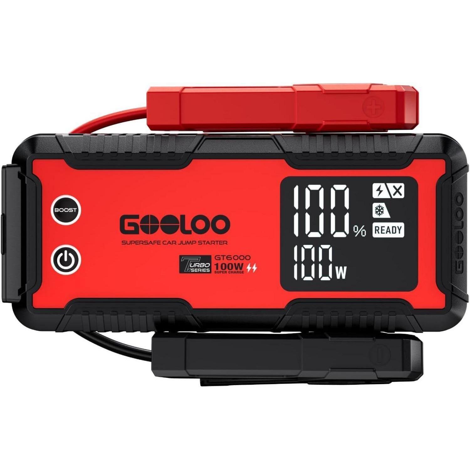 Starthilfe Powerbank 6000a Für 12v Fahrzeuge, 100w Schnellladung, Led-display