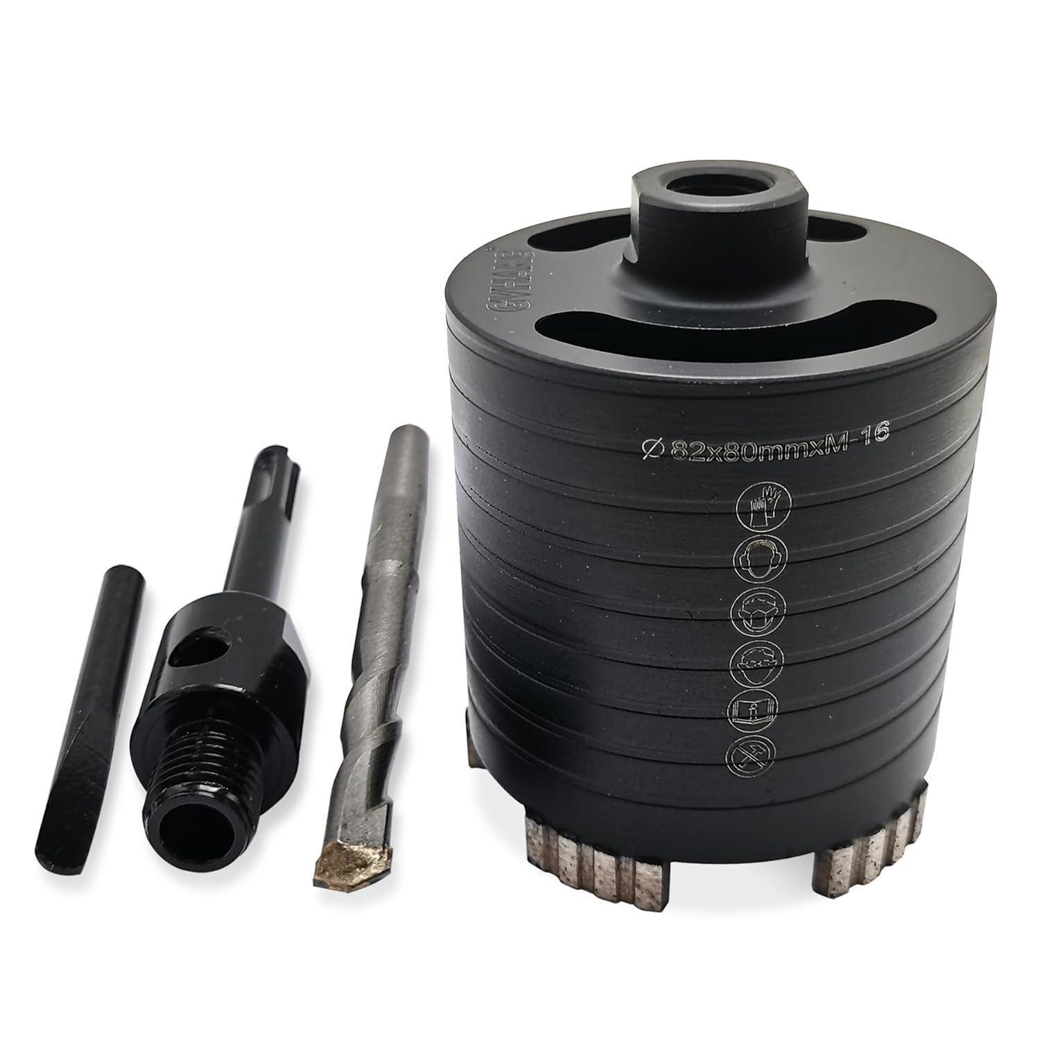 Diamant-kernbohrkrone 82mm Mit Zentrierbohrer Und Sds-plus Adapter