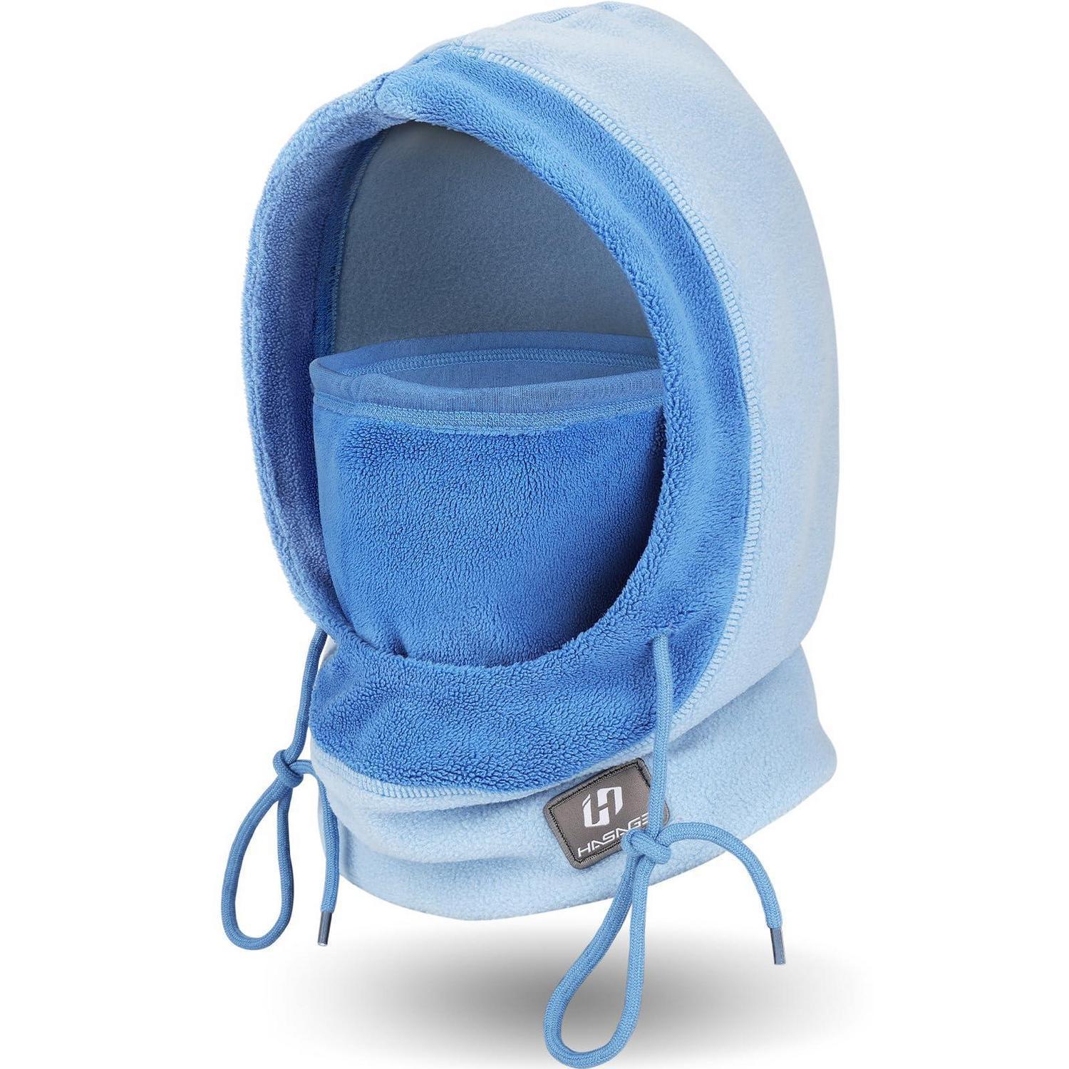 Warme Fleece Sturmhaube Mit Helmkompatibilität, Winddicht, Blau