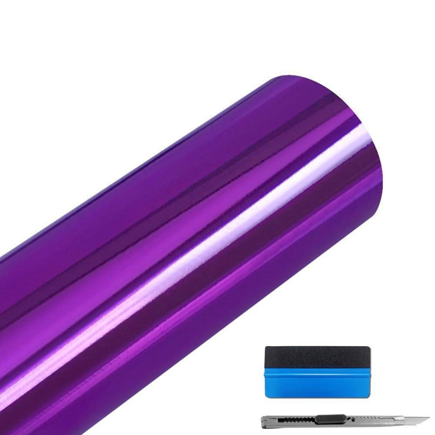Chrom-spiegel-vinylfolie Violett 50x150cm Blasenfrei, Repositionierbar