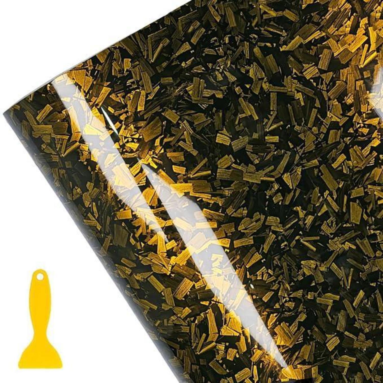 Selbstklebefolie Forged Carbon Gold 150x30cm, Robust & Wasserdicht