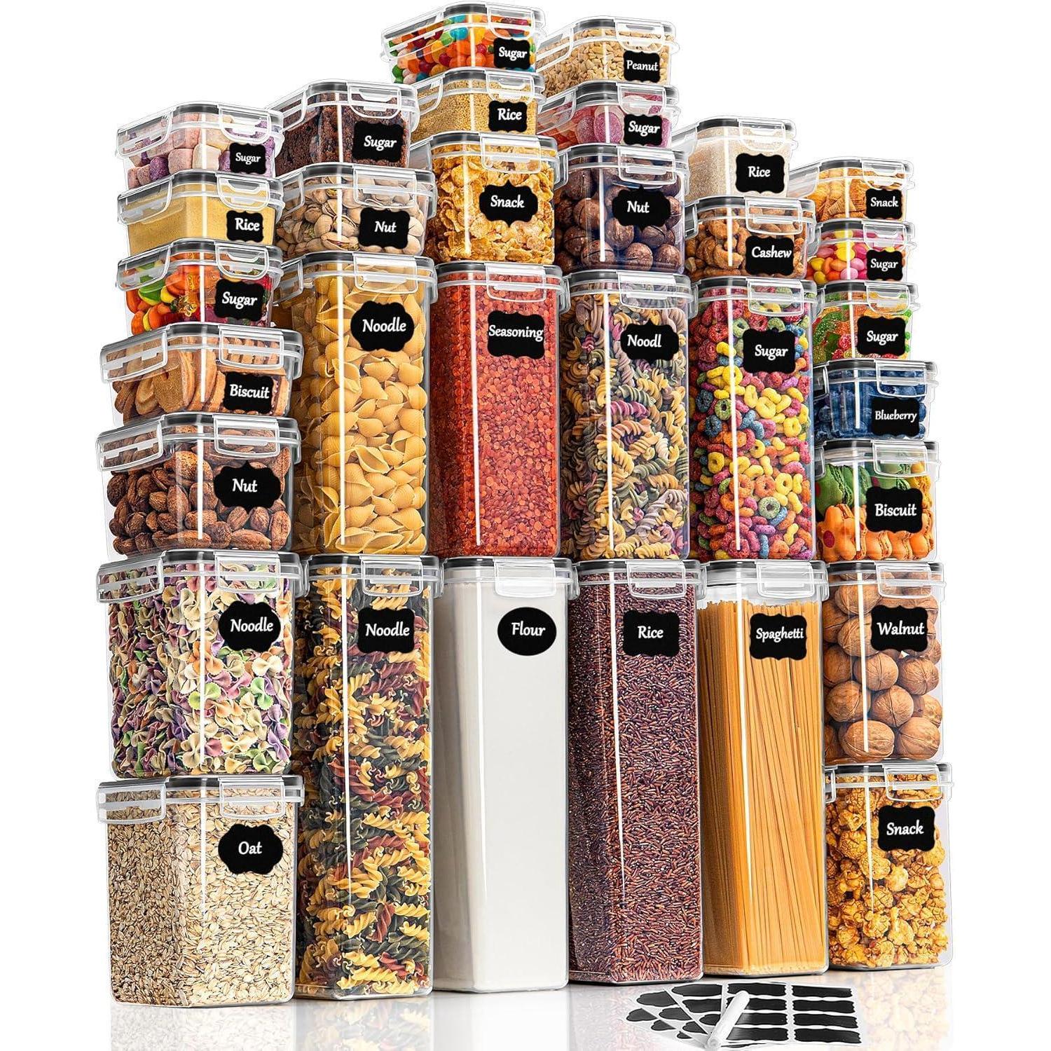 Vorratsdosen Set 32 Stück Luftdicht Für Küche, Mehl, Müsli, Spaghetti