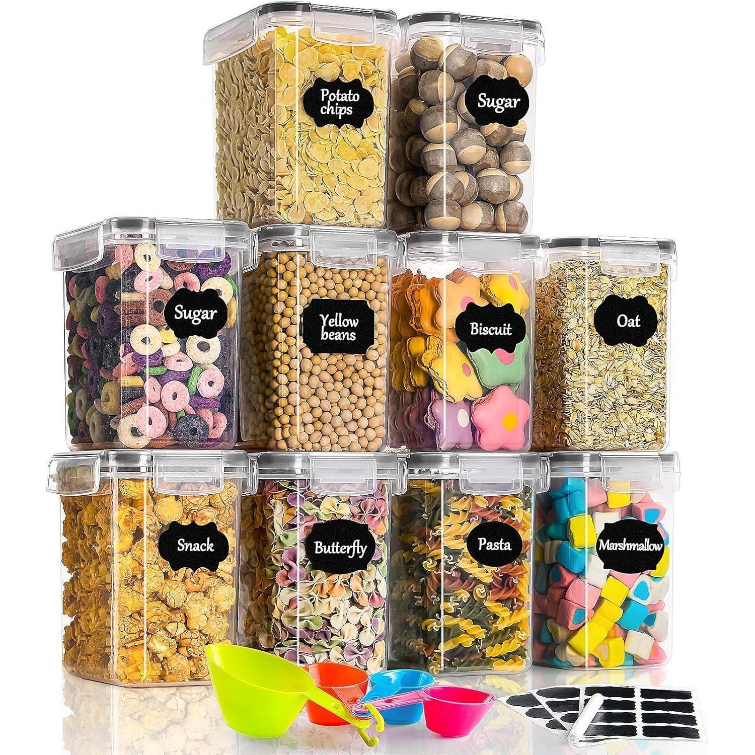 Vorratsdosen 10er Set 1.6l Luftdicht Küche Aufbewahrungsboxen Mit Deckel Für Nudeln, Reis, Müsli, Tierfutter