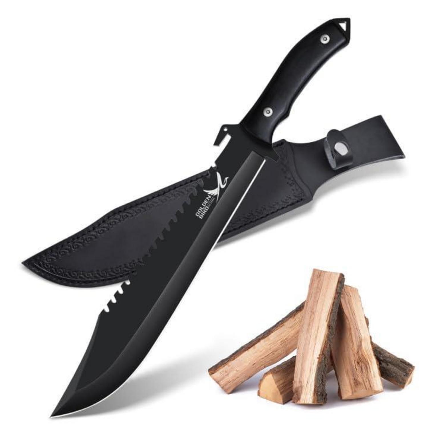 Survival Messer Full Tang D2 Stahl 26.5cm Klinge Für Camping & Outdoor