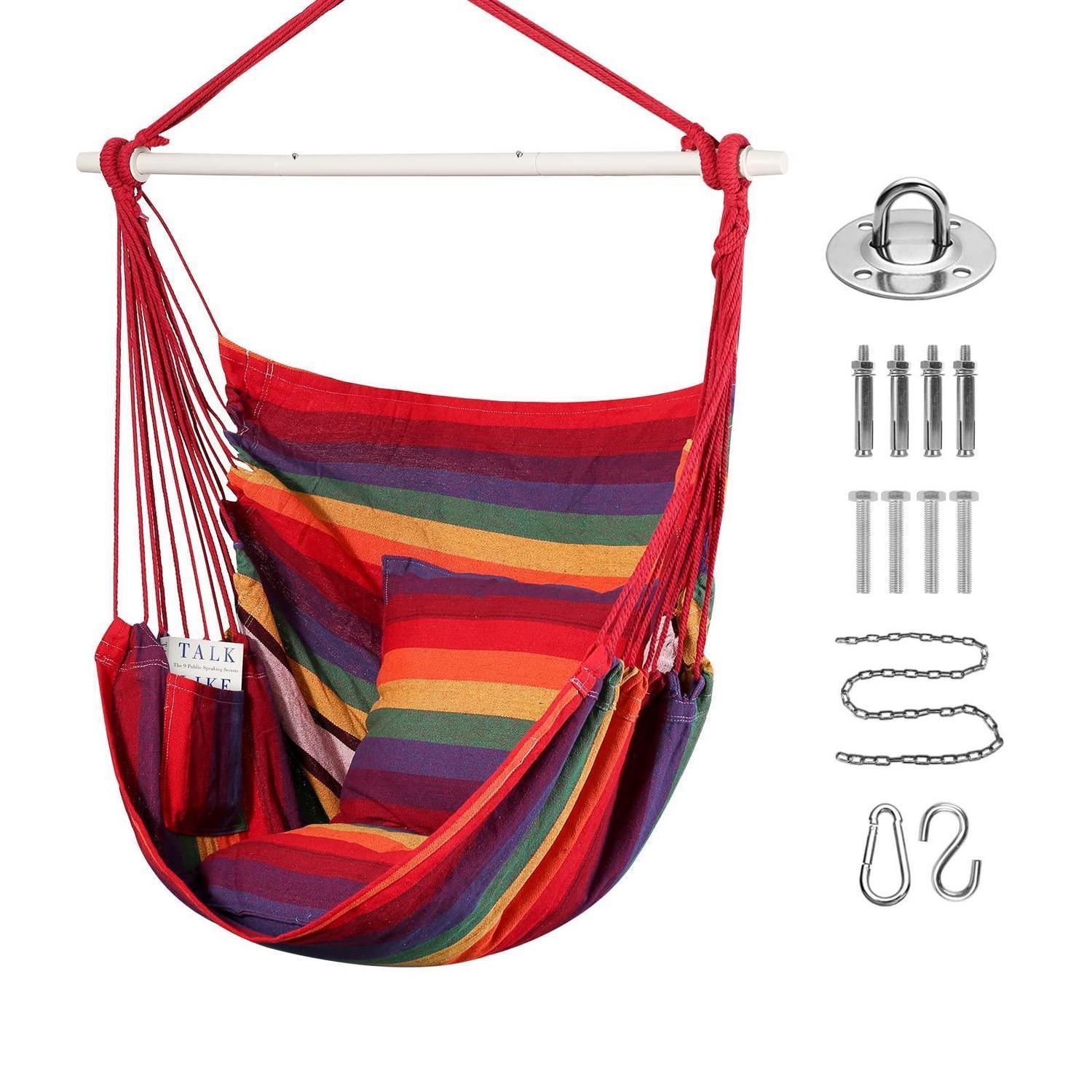 Hängesessel Mit Kissen Und Tragetasche, Regenbogen, Für Innen & Außen