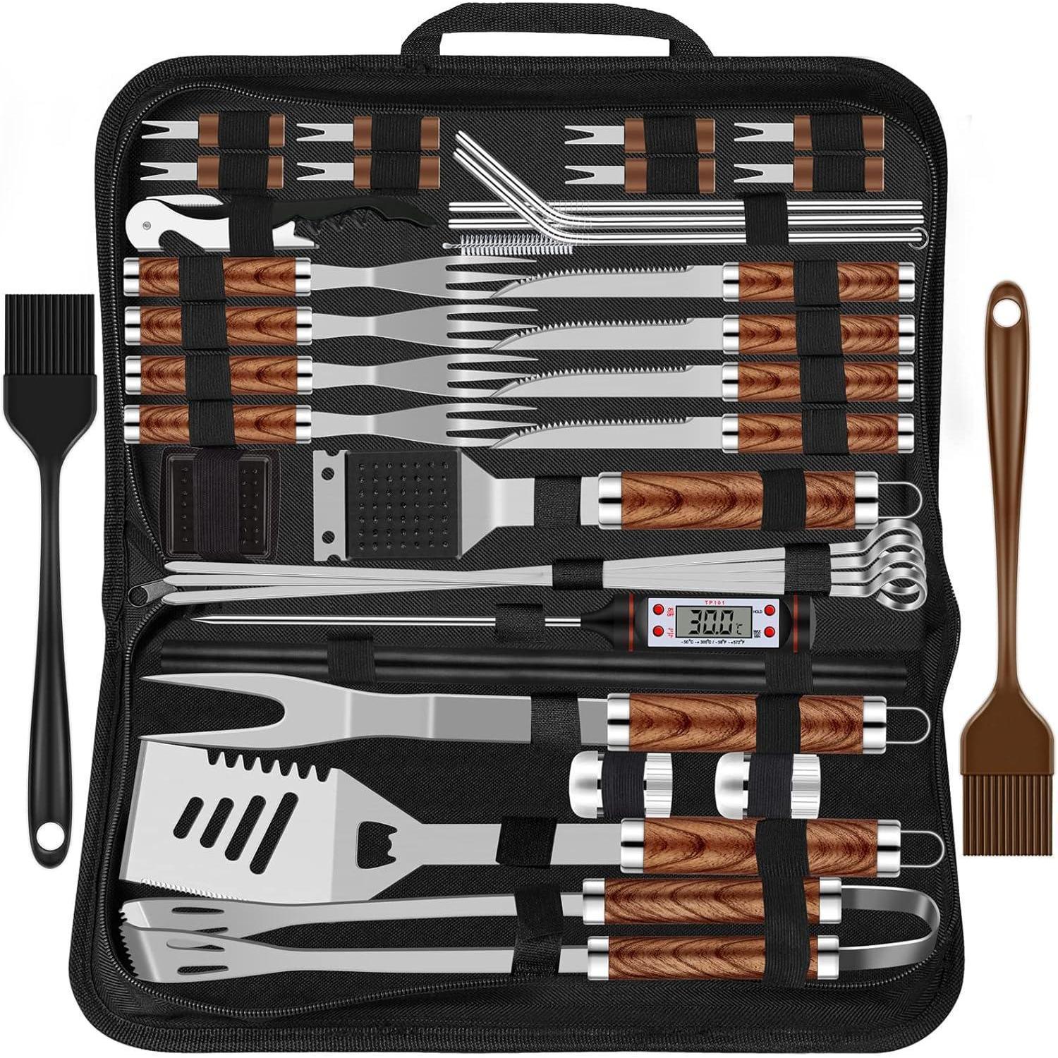 38-teiliges Bbq Grillbesteck Set Edelstahl Mit Koffer Und Grillmatte