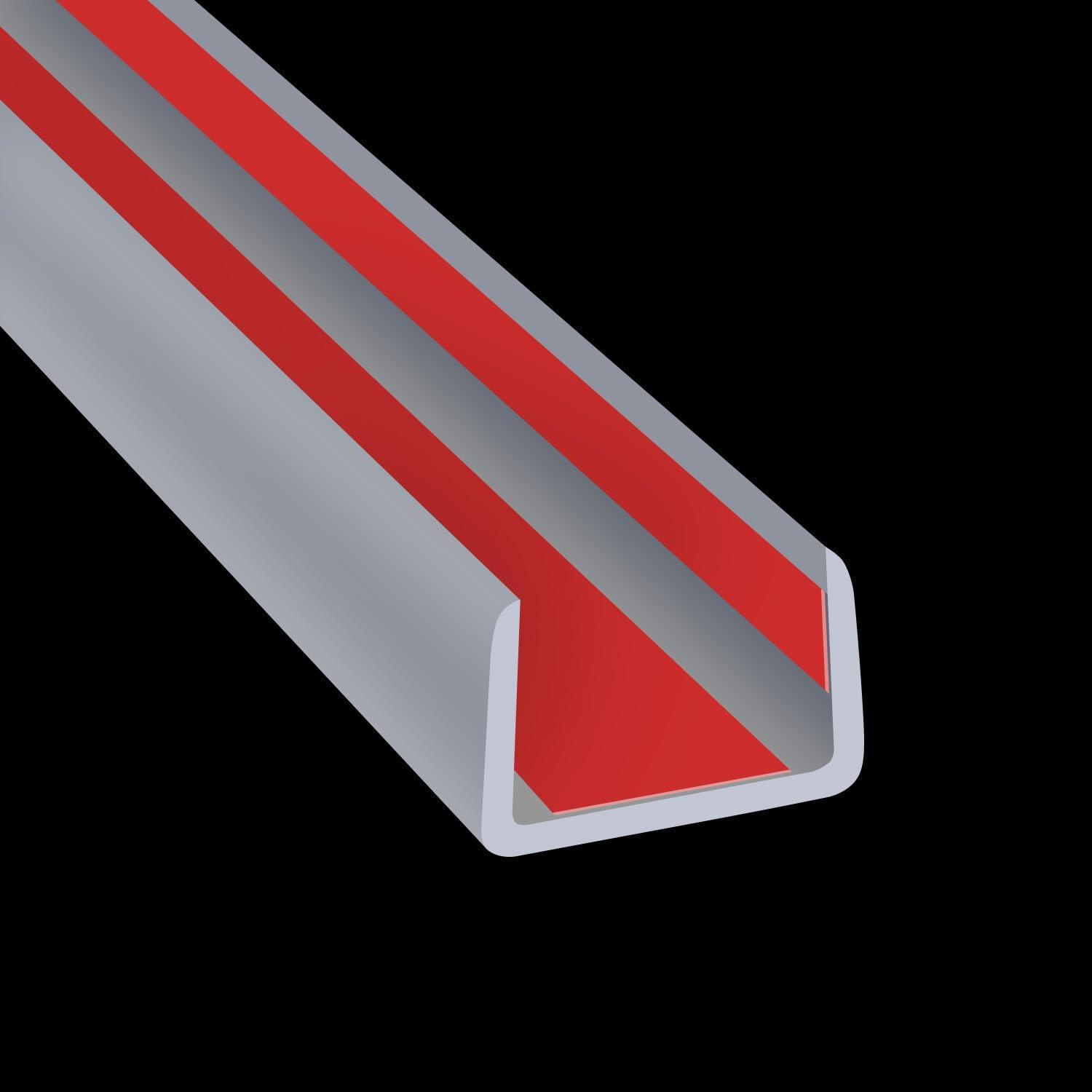 Gummi-kantenband 6m Grau, Selbstklebend, 19mm Schlitzbreite