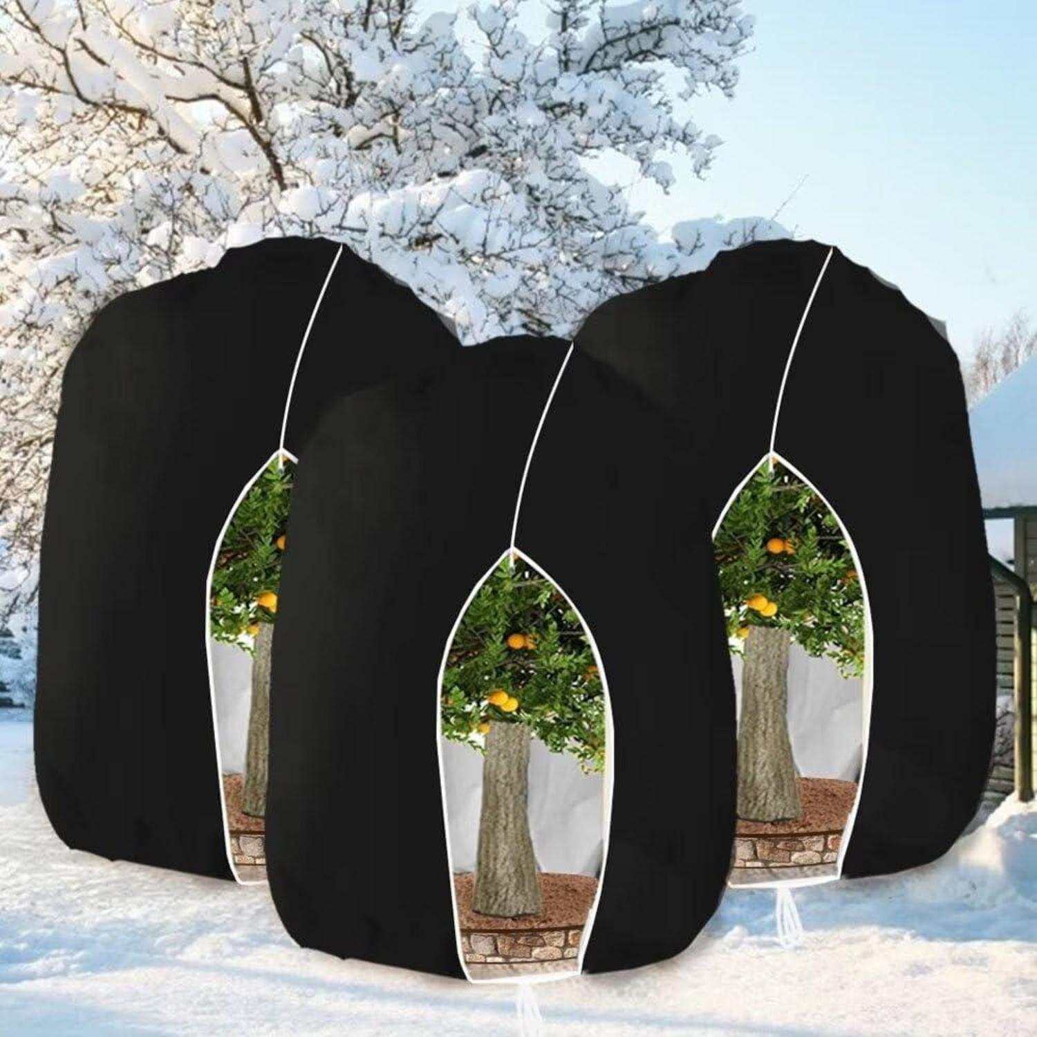 Pflanzenschutzhaube Mit Reißverschluss, Atmungsaktiv, Reißfest, 3 Stück, 250x360cm Schwarz