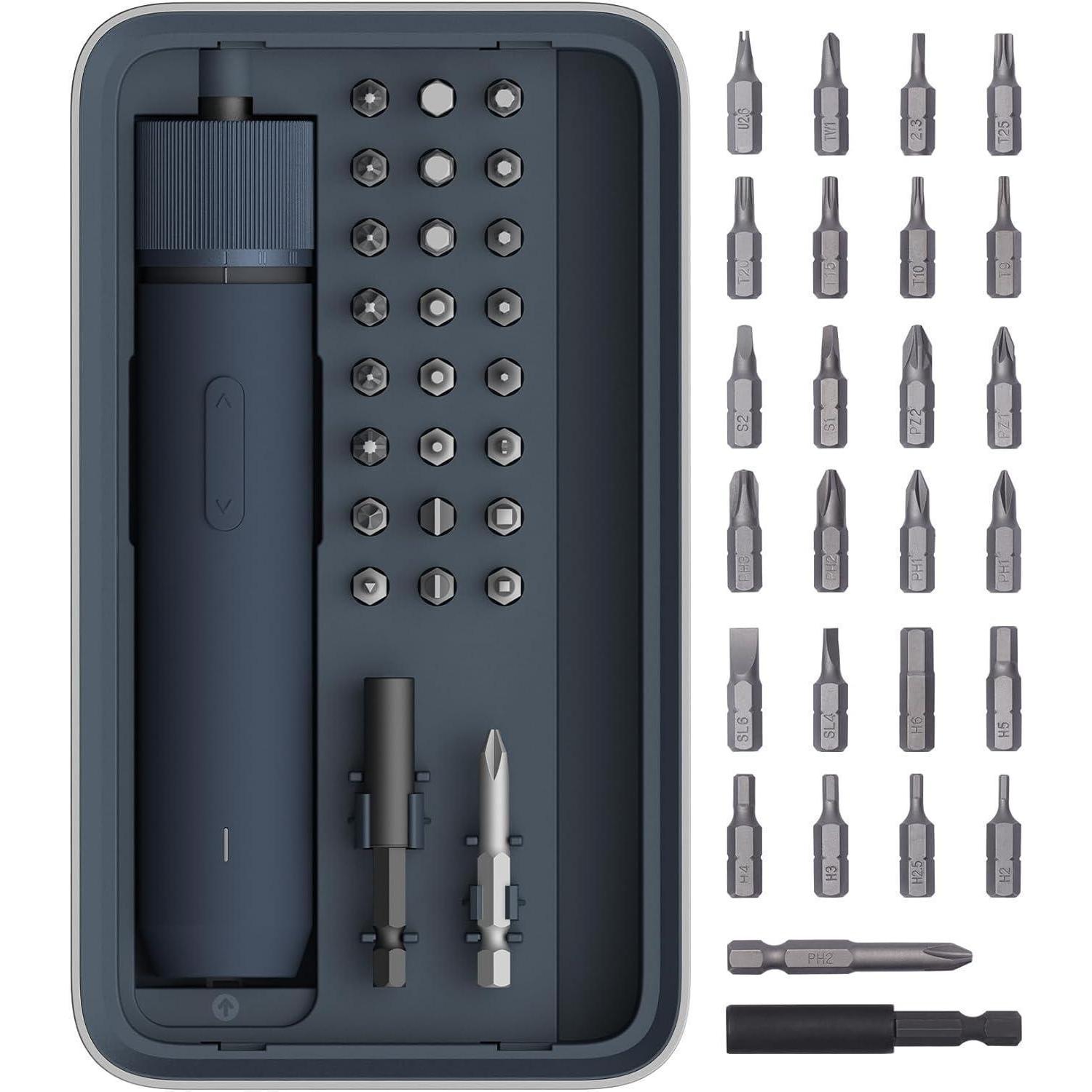 Elektrischer Schraubendreher Set Mit 25 Bits, Led-licht, 3 Drehmomentstufen, Usb-c