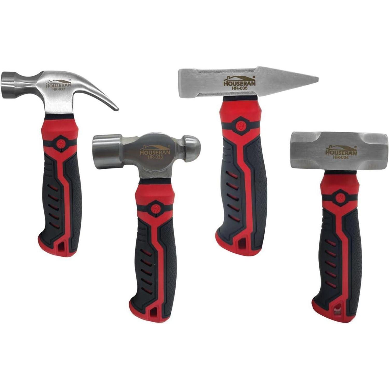 Hammer-set 4-teilig Mit Kugel-, Klauen-, Fäustel- Und Schlosserhammer, Rutschfestem Griff