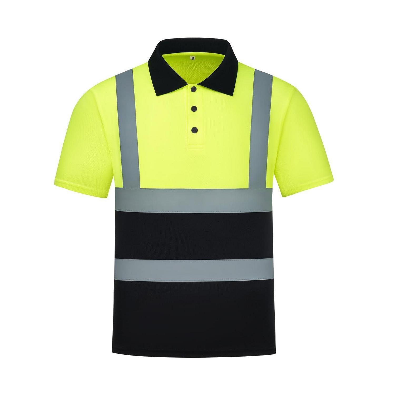 Warnschutz Poloshirt Mit Reflektoren, Atmungsaktiv, Klasse 2, Gelb