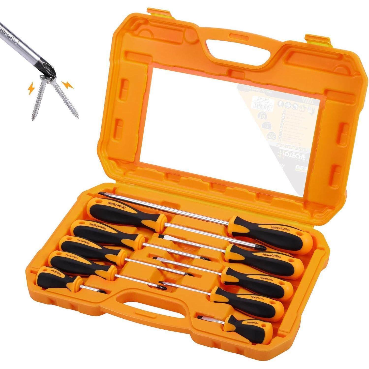 Schraubendreher Set 10-tlg. Magnetisch, Chrom-vanadium, Soft Grip, Inkl. Box