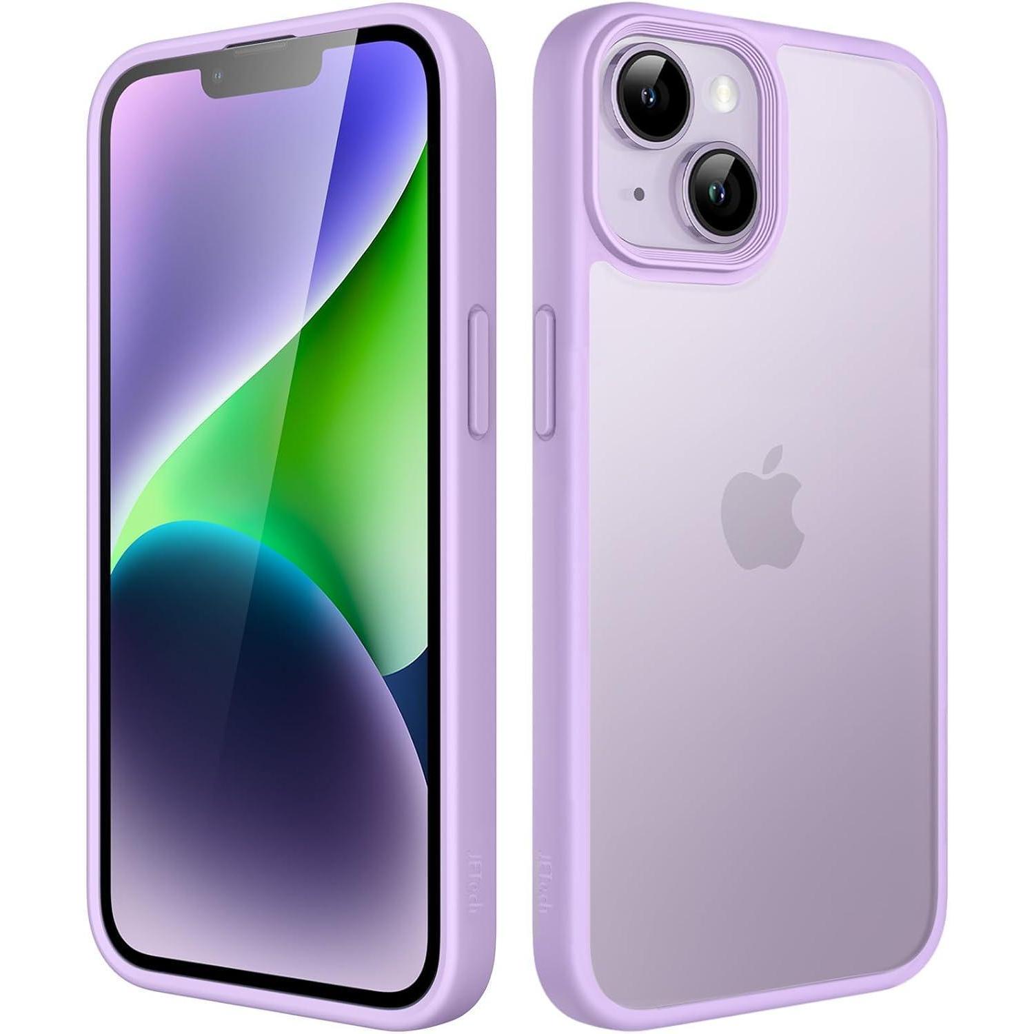 Schutzhülle Für Iphone 14 6,1 Zoll, Matt Durchscheinend, Militärischer Fallschutz, Helles Lila