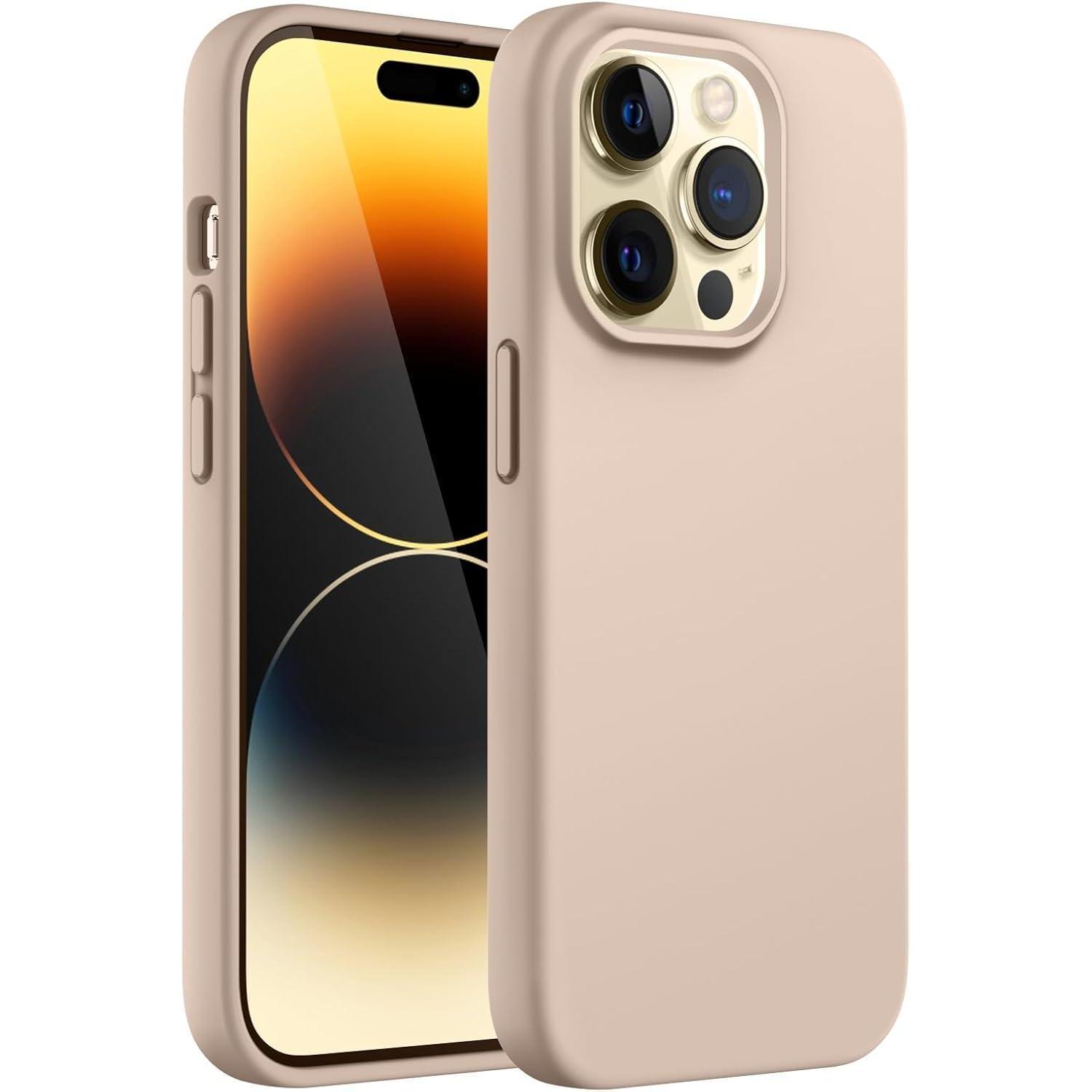 Silikon Hülle Für Iphone 14 Pro 6,1 Zoll, Stoßfest, Seidig-weich, Mikrofaser-futter