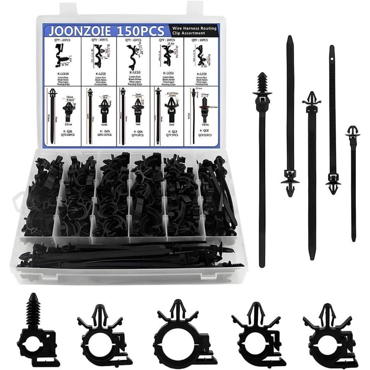 150tlg. Kabelbaum-clip-sortiment Für Autos, 10 Größen, Nylon-befestigungsclips