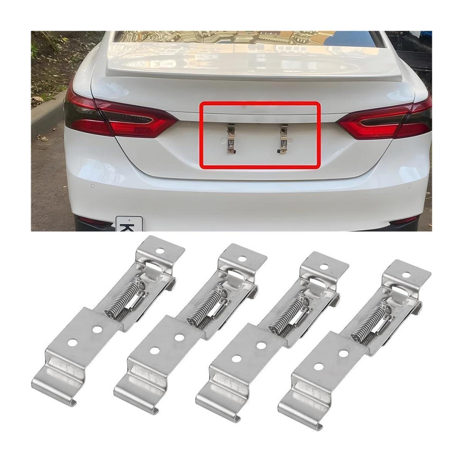 4x Edelstahl Kennzeichenhalter Mit Feder Für Lkw, Auto, Anhänger