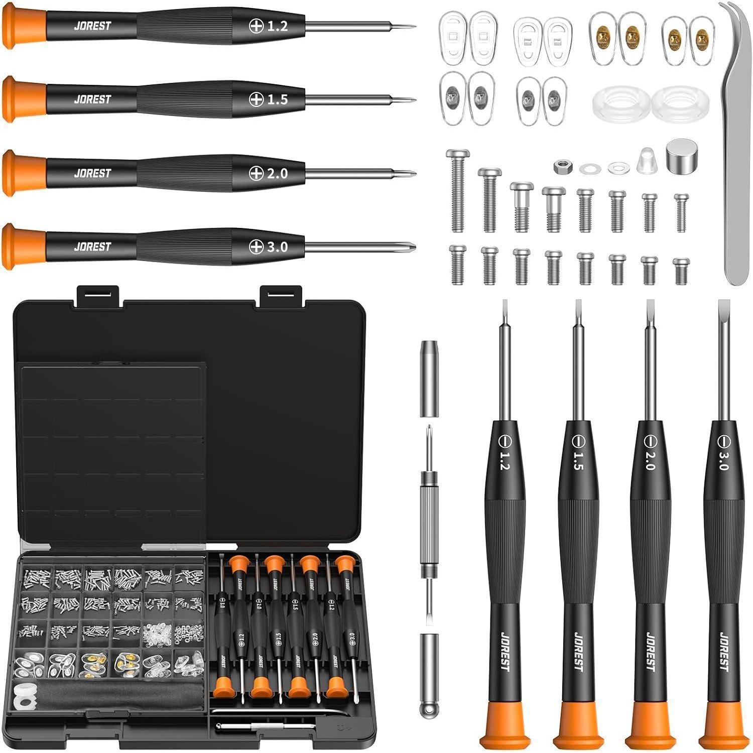 Brillen Reparaturset Mit Schrauben, Nasenpads Und Präzisionsschraubendrehern
