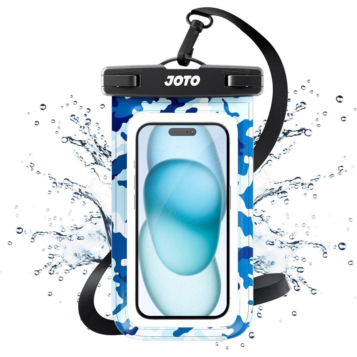 Wasserdichte Handyhülle Bis 7 Zoll, Ipx8 Zertifiziert, Mit Umhängeband, Camo Blau