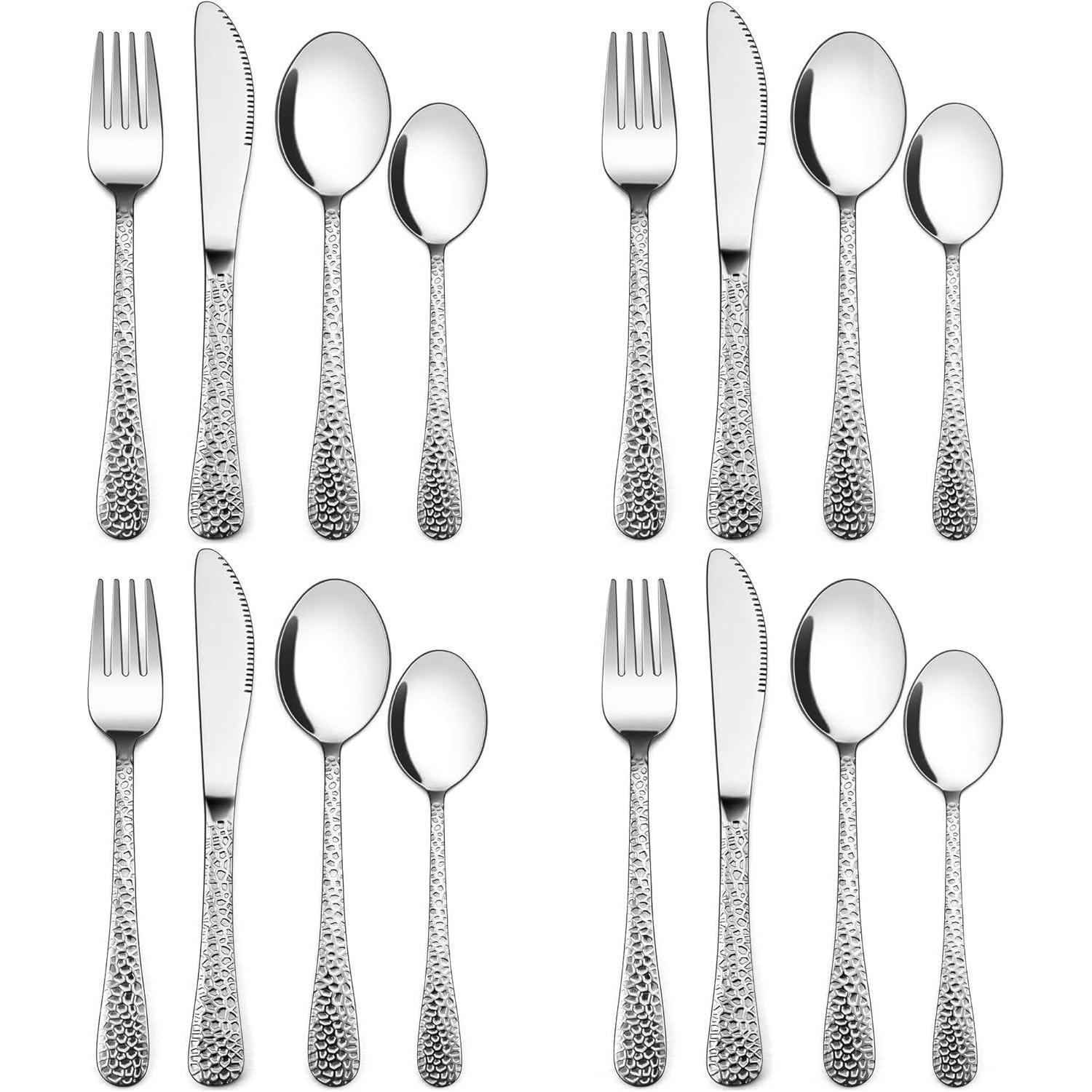 Kinderbesteck Set 16-teilig Edelstahl Mit Hammergriff, Spülmaschinenfest