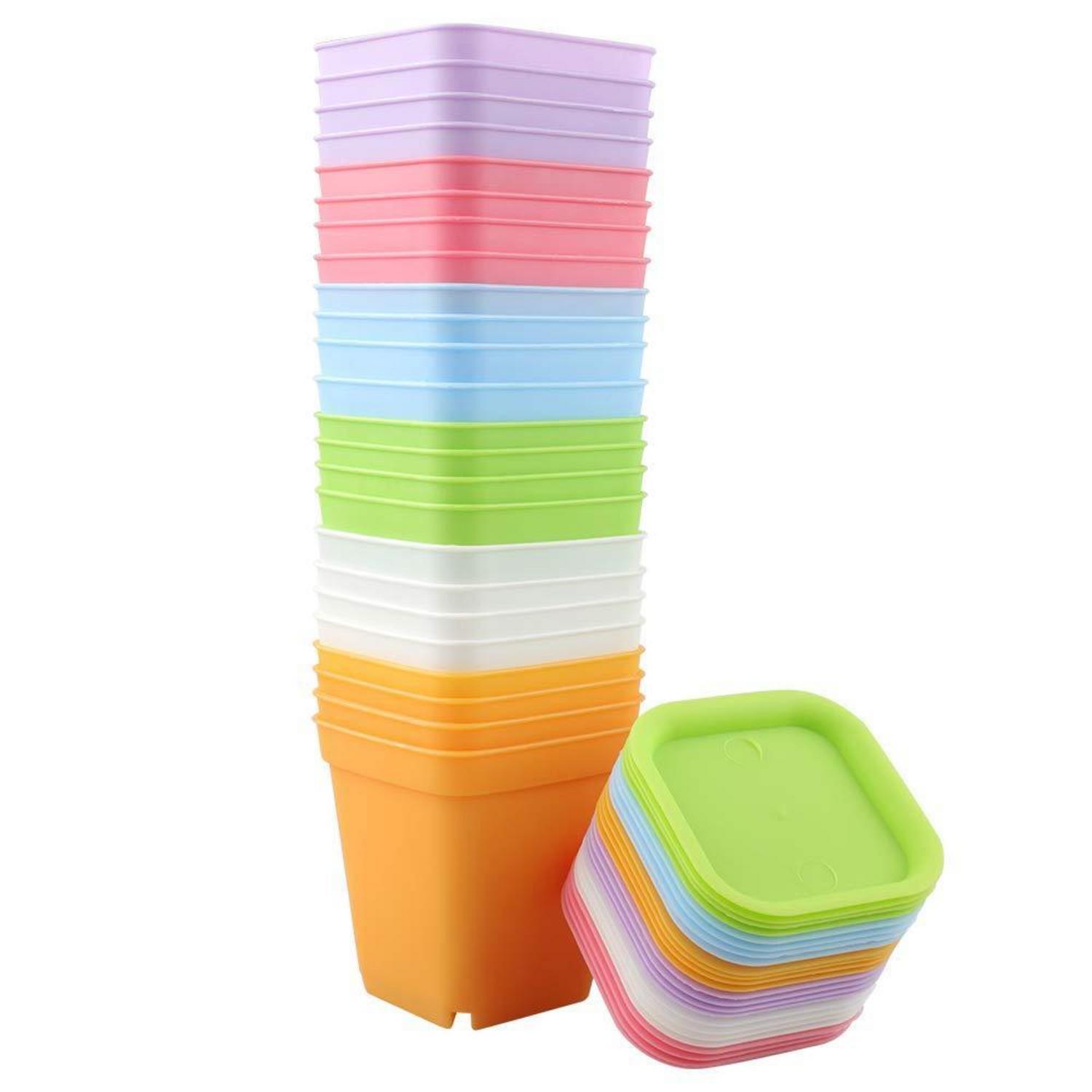 24x Anzuchttöpfe Mit Untersetzer, 7cm Mini Blumentöpfe Für Samen & Sukkulenten