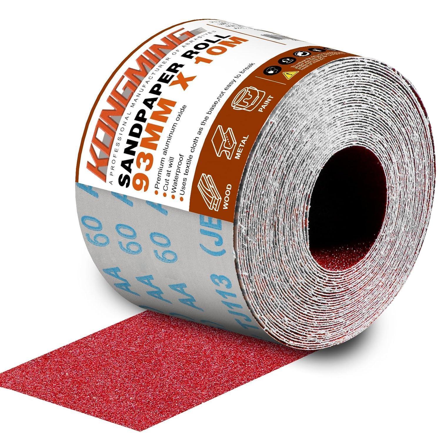 Schleifpapierrolle 93mm X 10m, Körnung 60, Für Handschleifer