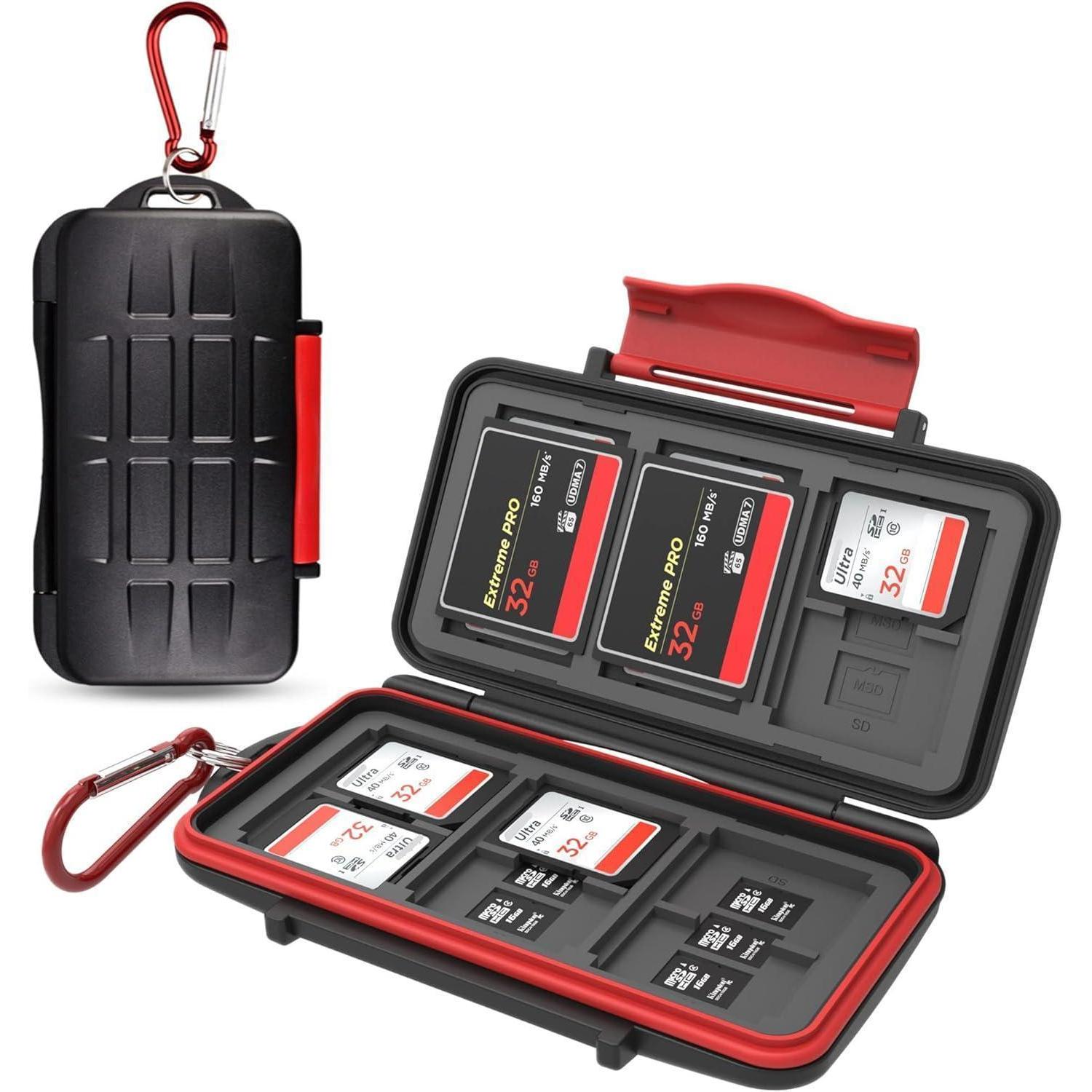 Speicherkarten Hülle Für 18 Micro Sd, 12 Sd, 6 Cf Karten, Ipx5 Wasserdicht
