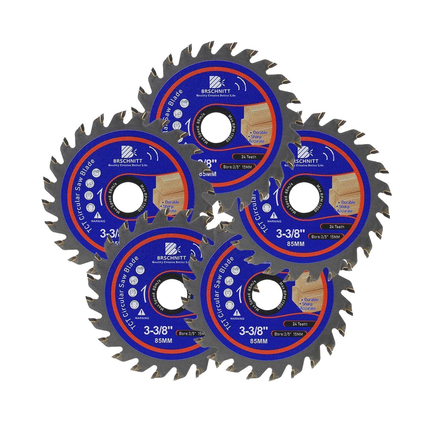 Kreissägeblatt 85mm 24 Zähne Hartmetall Für Holz & Platten 5 Stück