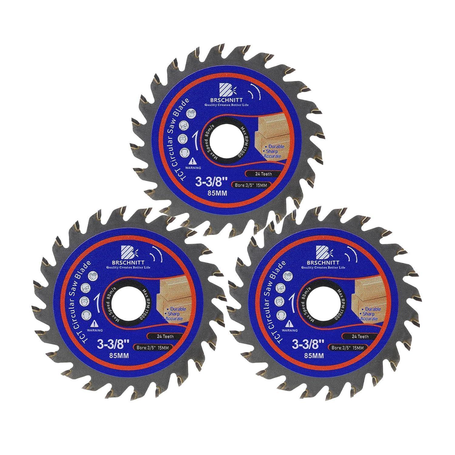 Kreissägeblatt 85mm Hartmetall 24 Zähne Für Holz & Platten (3 Stück)